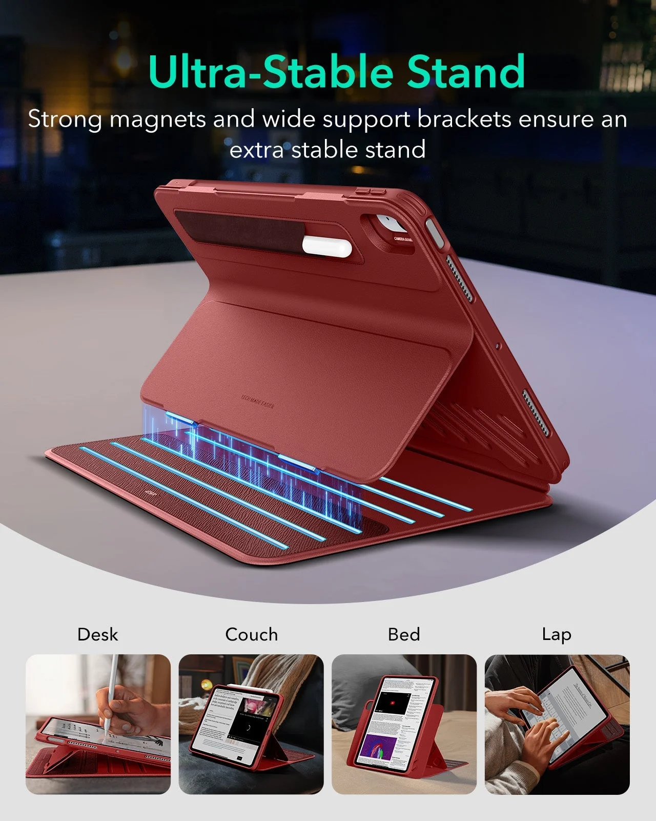 iPad Air 11" (2024), Air 10.9" (5th/4th Gen) Shift Magnetic Case - Red - Image 4