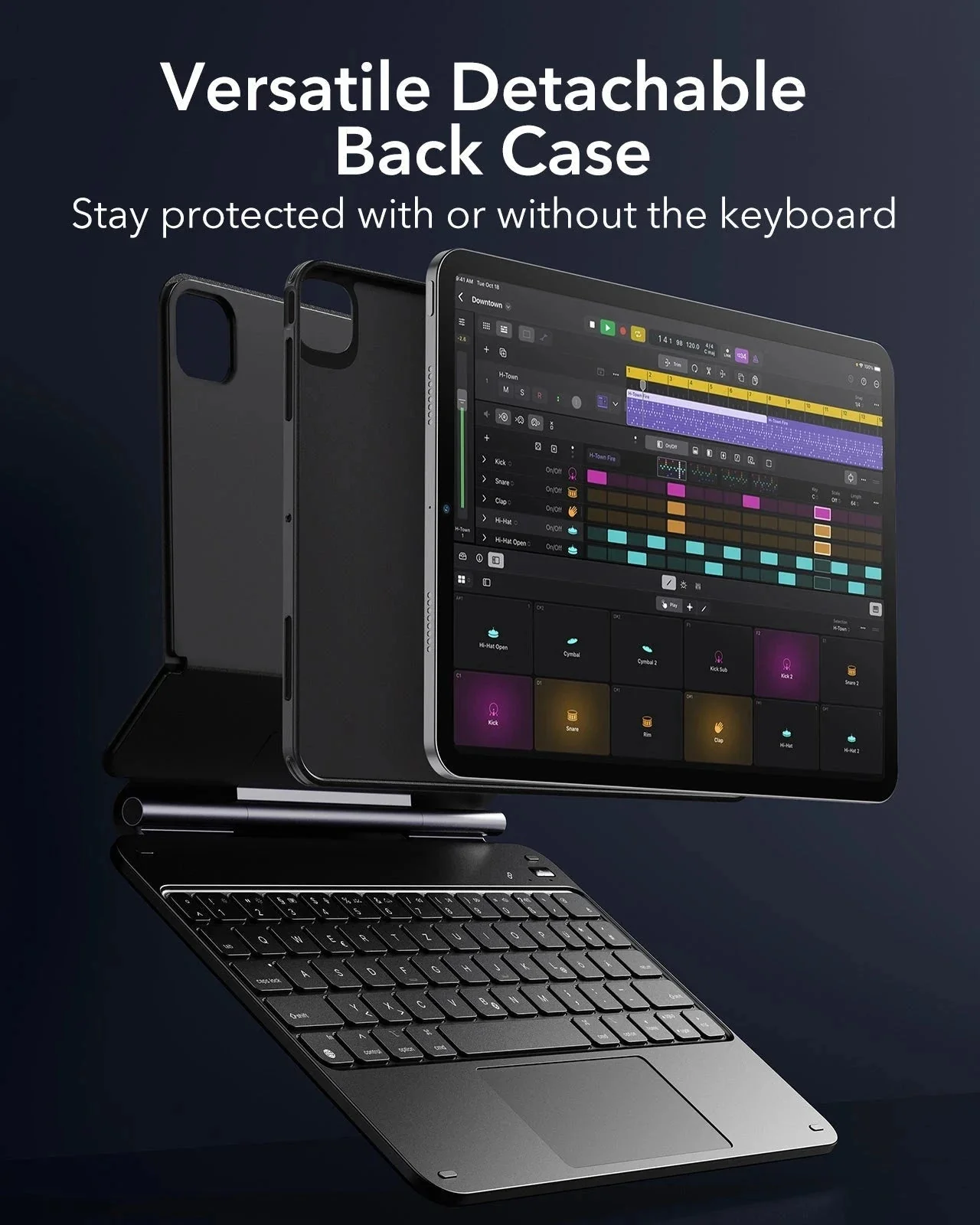 iPad Pro 11” (2024) Rebound Magnetic Keyboard Case 360 - DE Layout-Black - Image 5