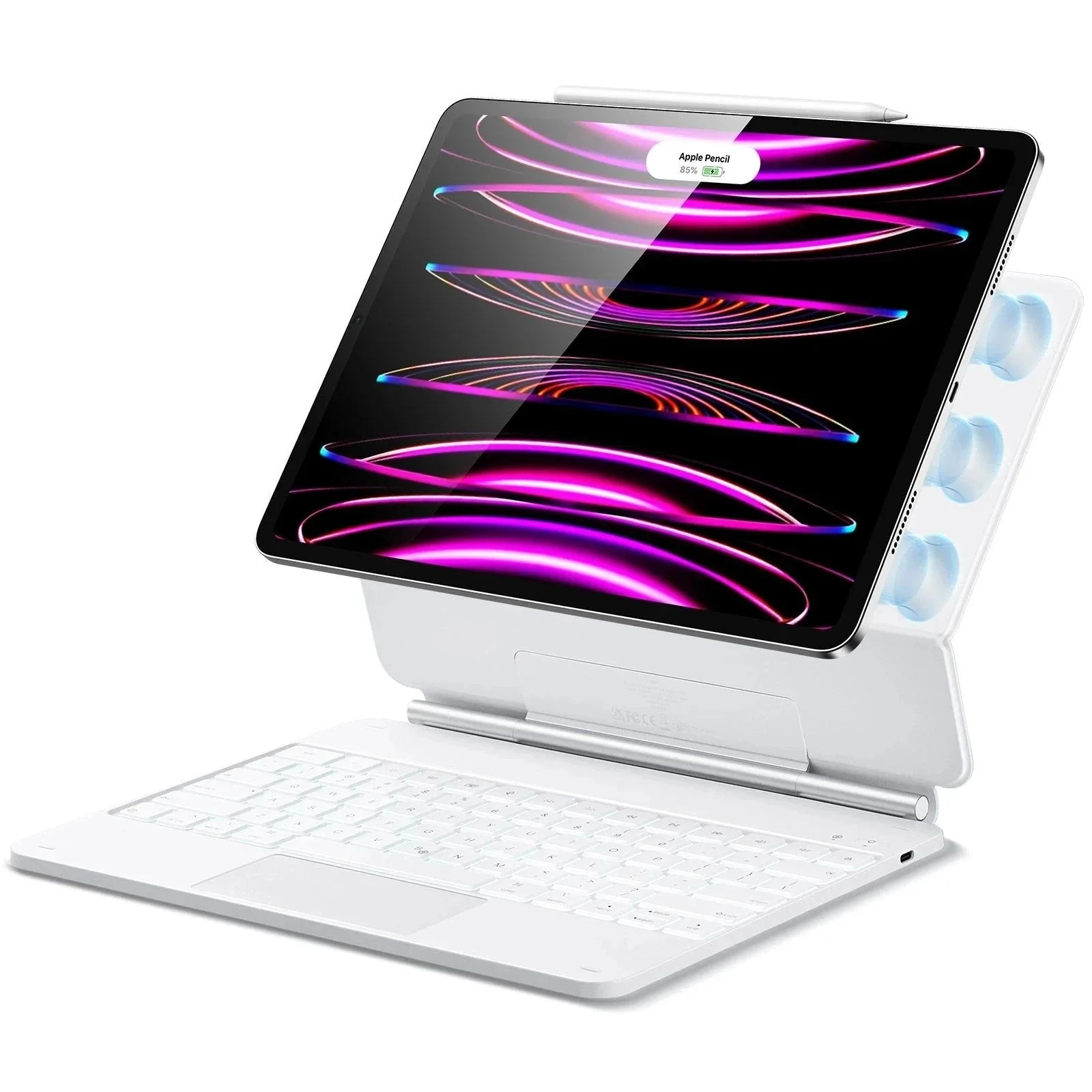 iPad Air 13" (2024) Rebound Magnetic Keyboard Case - US Layout-White