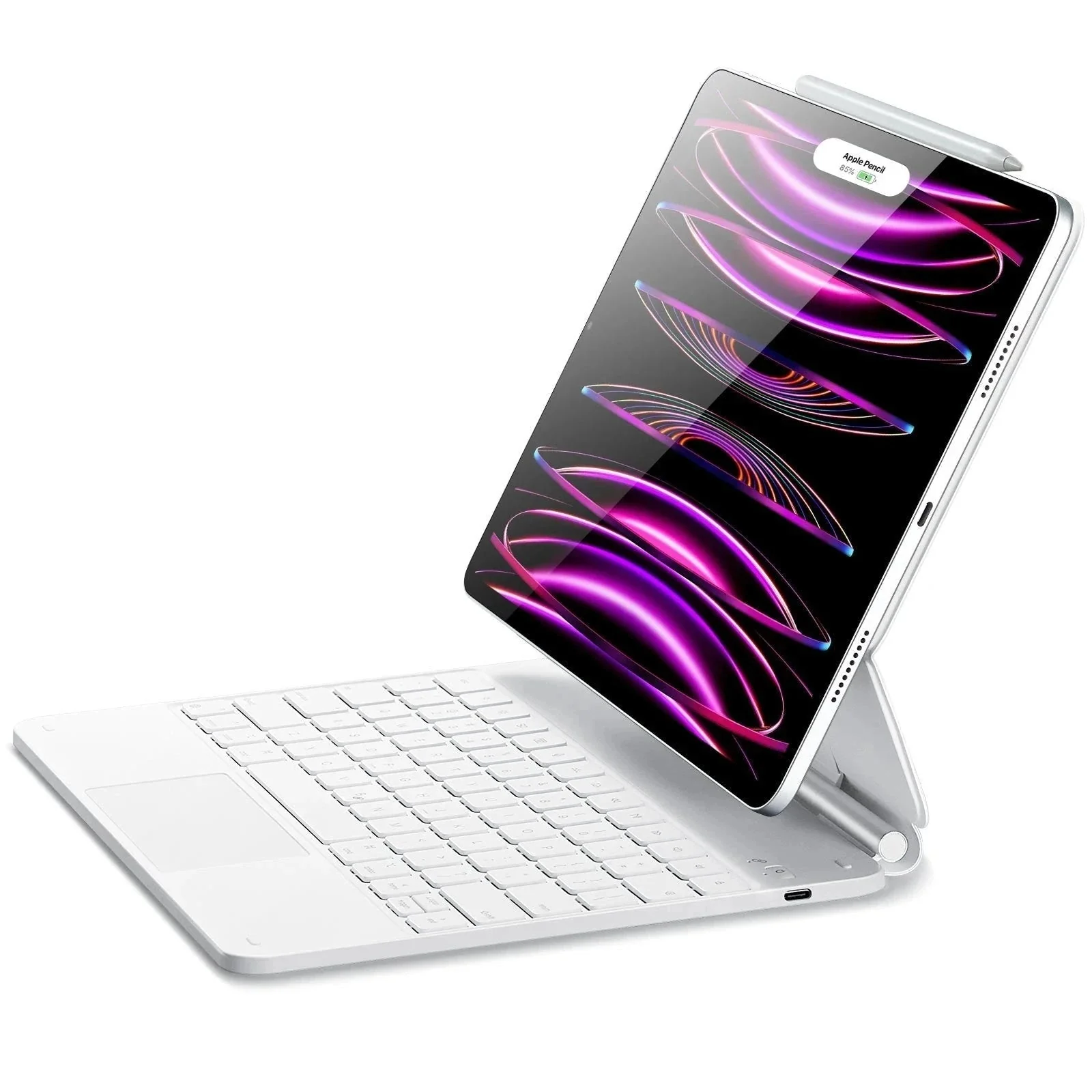 iPad Air 13" (2024) Rebound Magnetic Keyboard Case - US Layout-White - Image 9