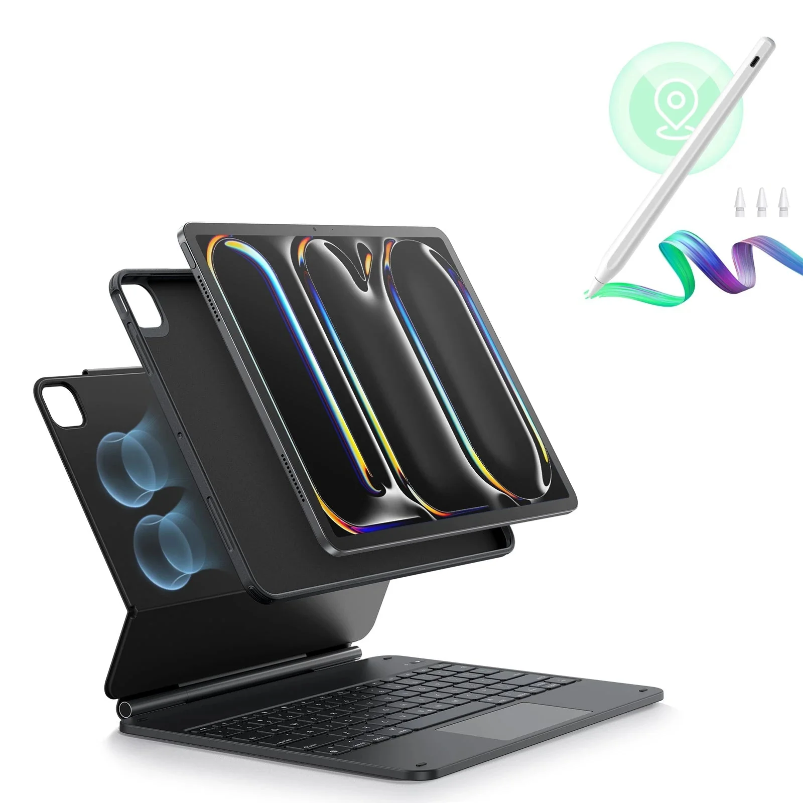 iPad Pro 13ʺ (2024) Rebound Magnetic Keyboard Case 360 Pencil Bundle - US Layout-Black