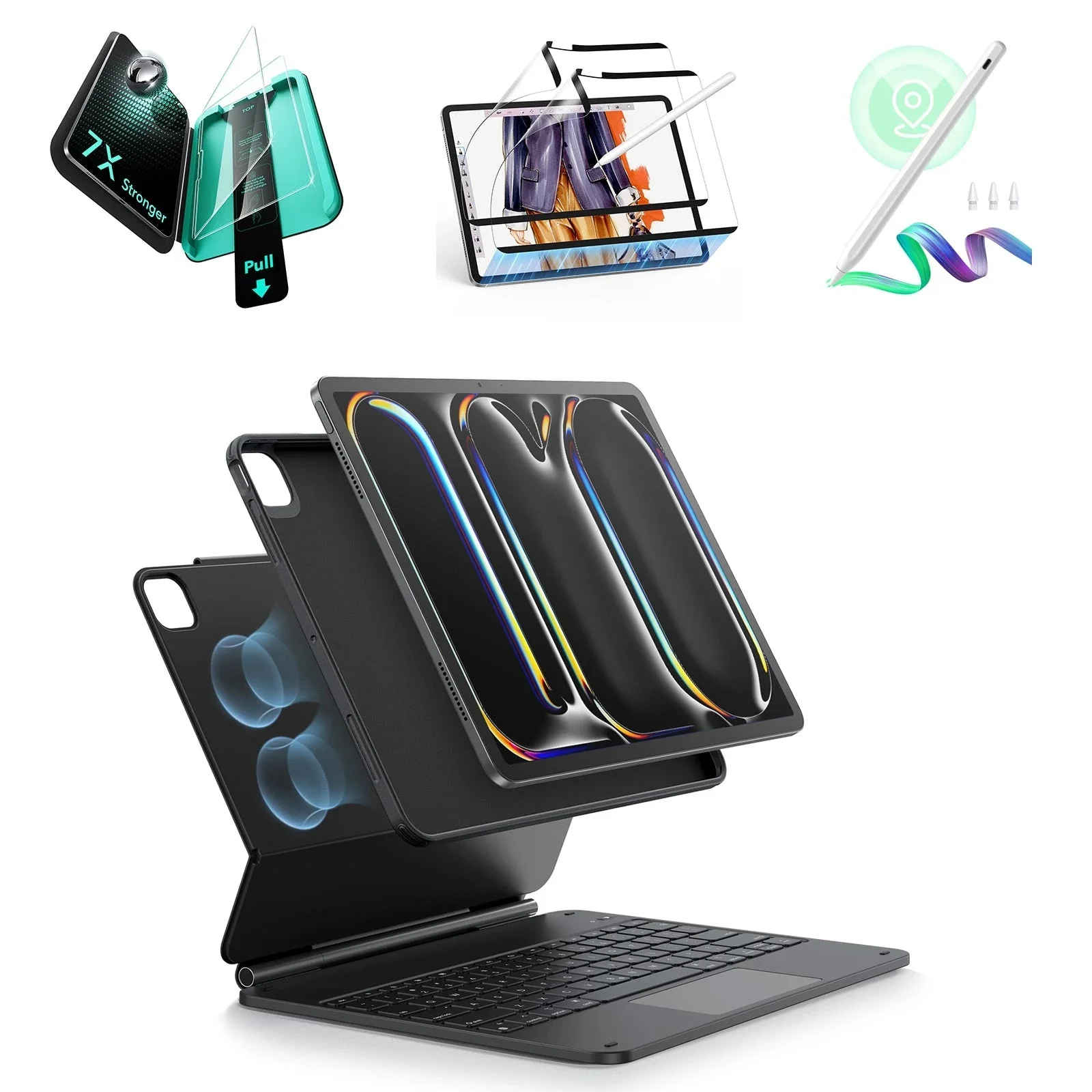 iPad Pro 13ʺ (2024) Rebound Magnetic Keyboard Case 360 Transformation Bundle - US Layout-Black