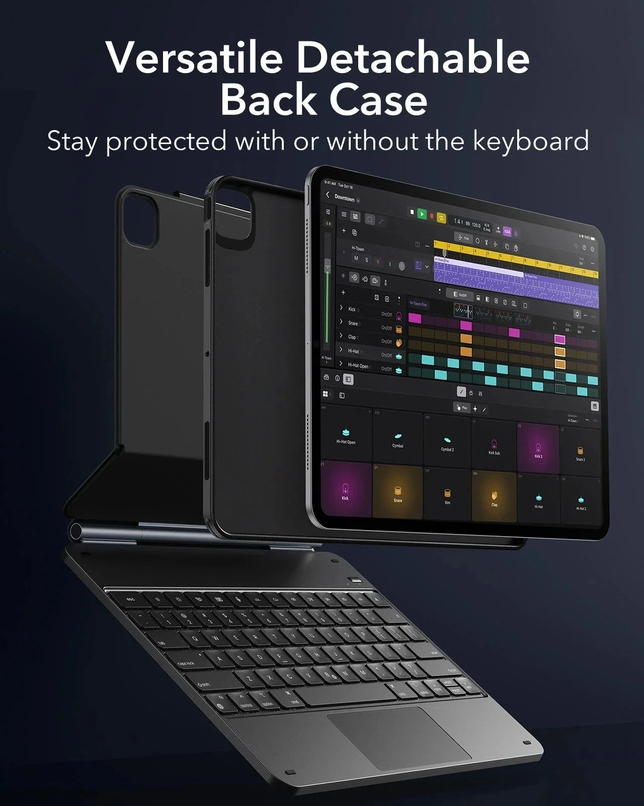 iPad Pro 13” (2024) Rebound Magnetic Keyboard Case 360 - US Layout-Purple - Image 4