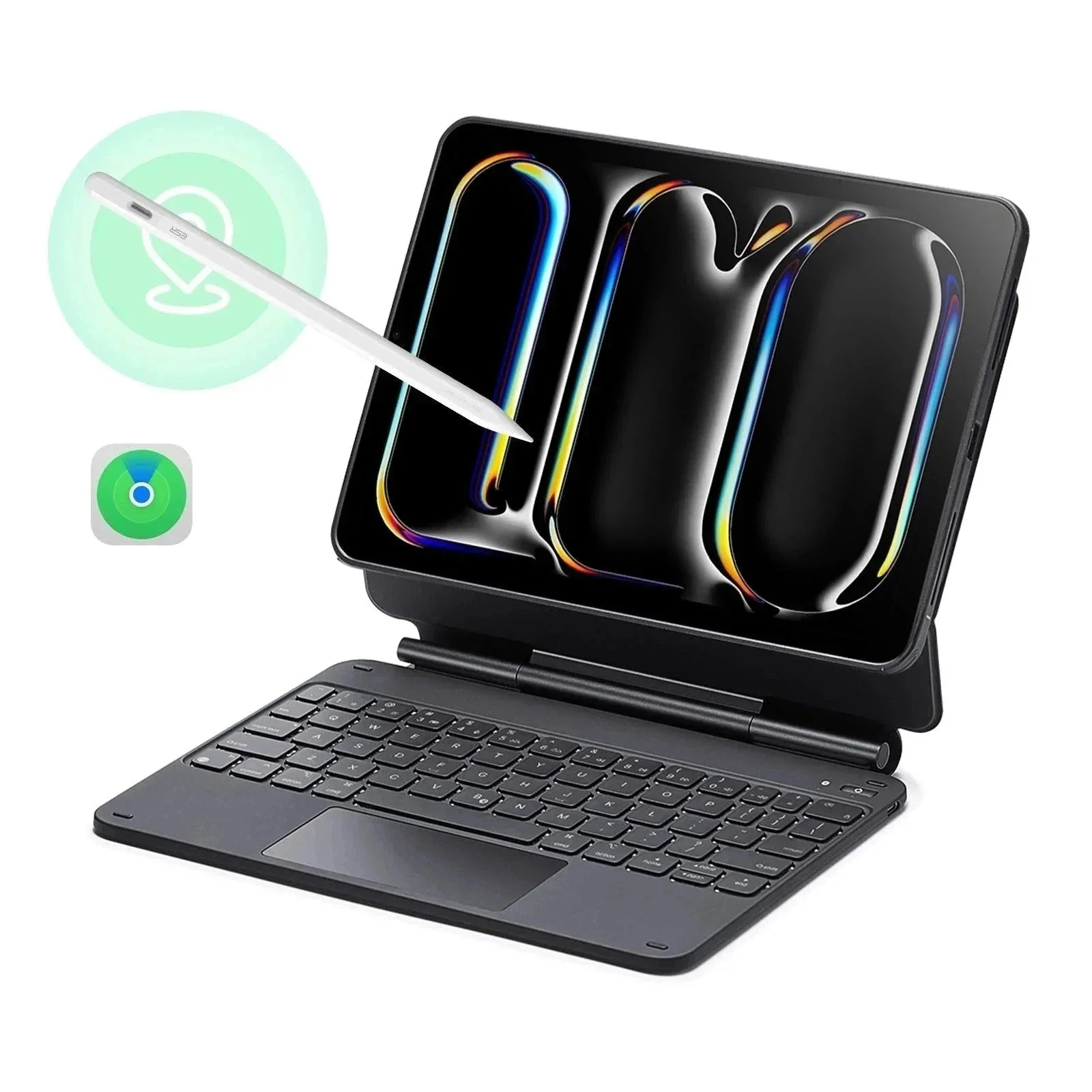 iPad Pro 13ʺ (2024) Rebound Magnetic Keyboard Case 360 Pencil Bundle - DE Layout-Black