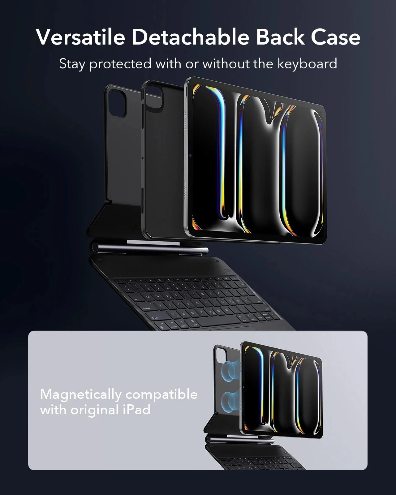 iPad Pro 13ʺ (2024) Rebound Magnetic Keyboard Case 360 Pencil Bundle - DE Layout-Black - Image 9