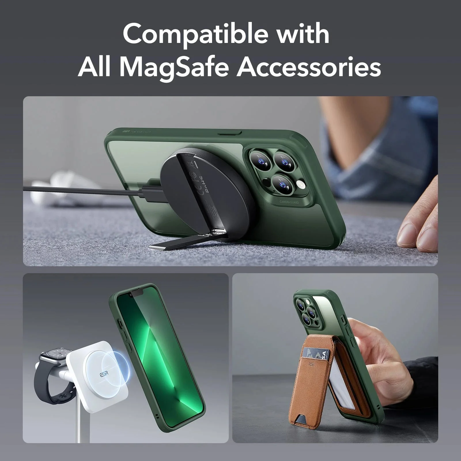 iPhone 13 Pro Classic Hybrid Case (HaloLock) - Clear Green - Image 7