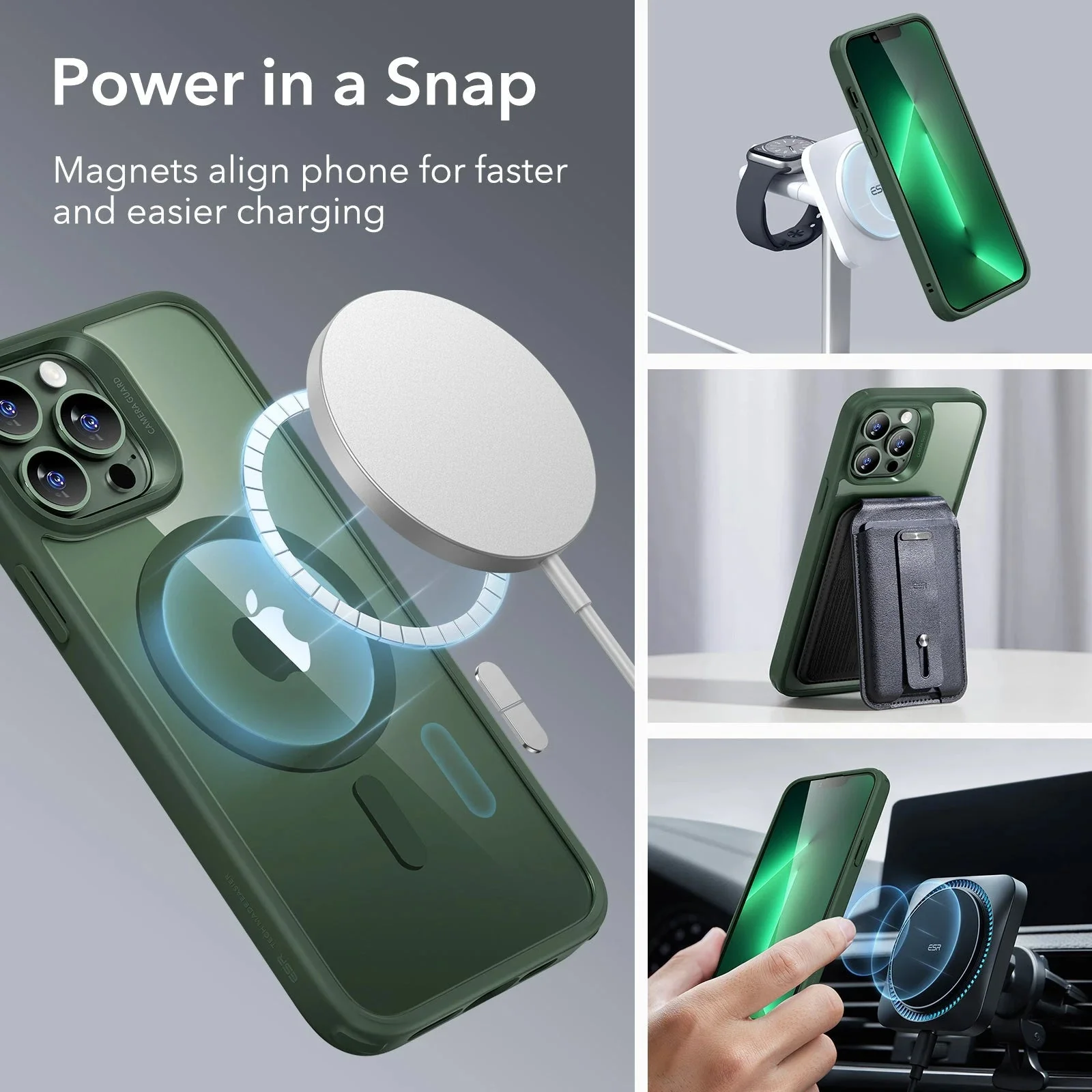 iPhone 13 Pro Max Classic Hybrid Case (HaloLock) - Clear Green - Image 3