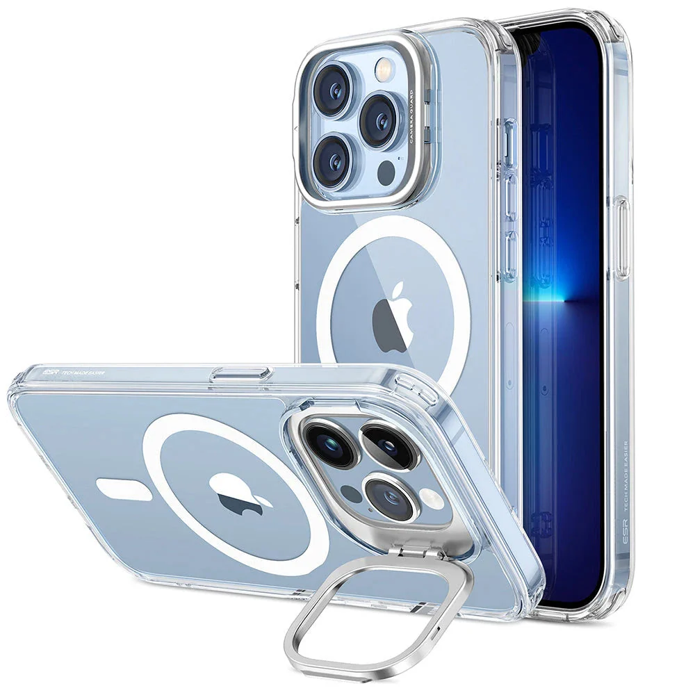 iPhone 13 Pro Max Classic Hybrid Case with Stash Stand (HaloLock) - Clear