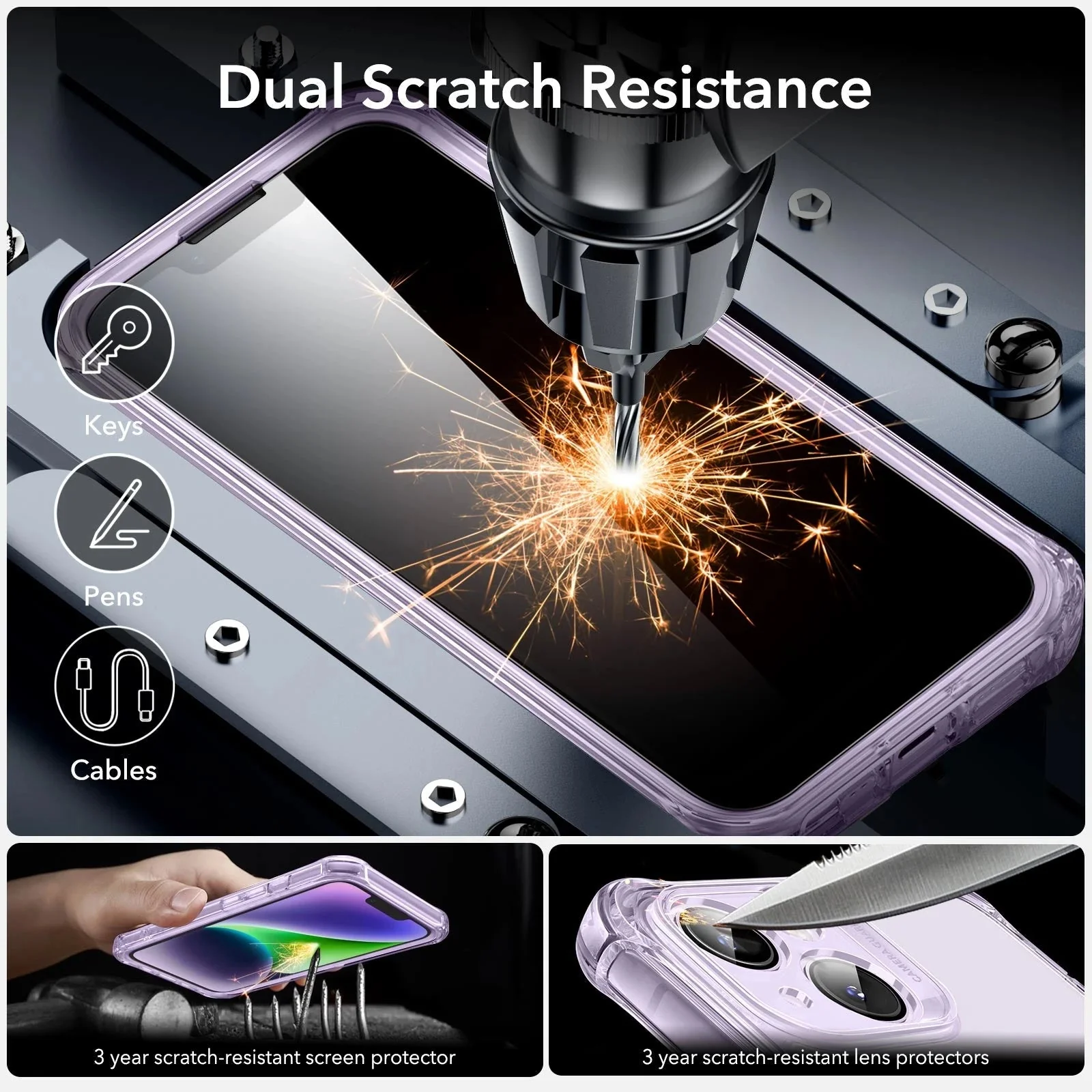 iPhone 14 Armor Tough Case (HaloLock) - Clear Purple - Image 7