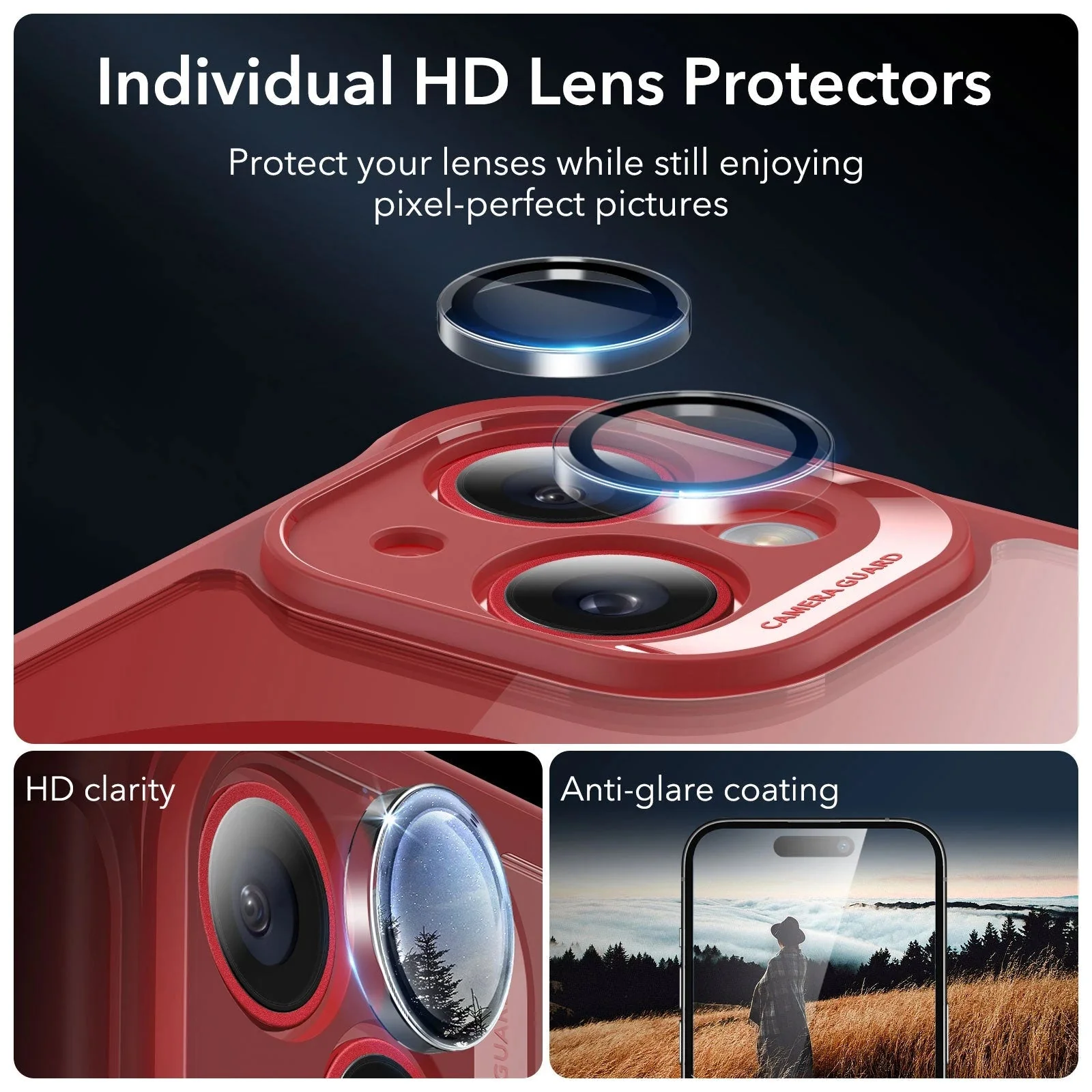 iPhone 14 Armor Tough Case (HaloLock) - Clear Red - Image 6