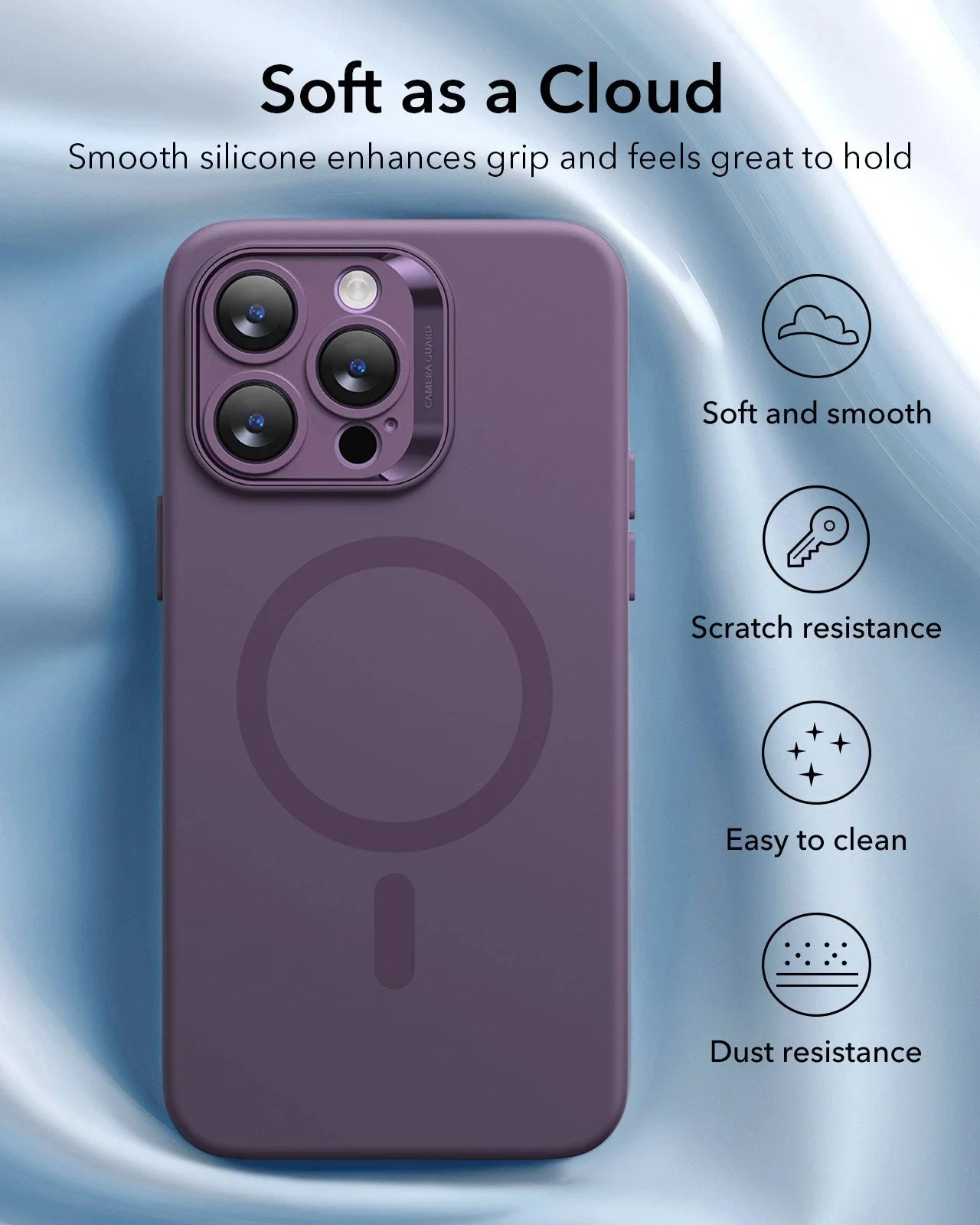 iPhone 14 Pro Cloud Soft Case (HaloLock) - Purple - Image 5