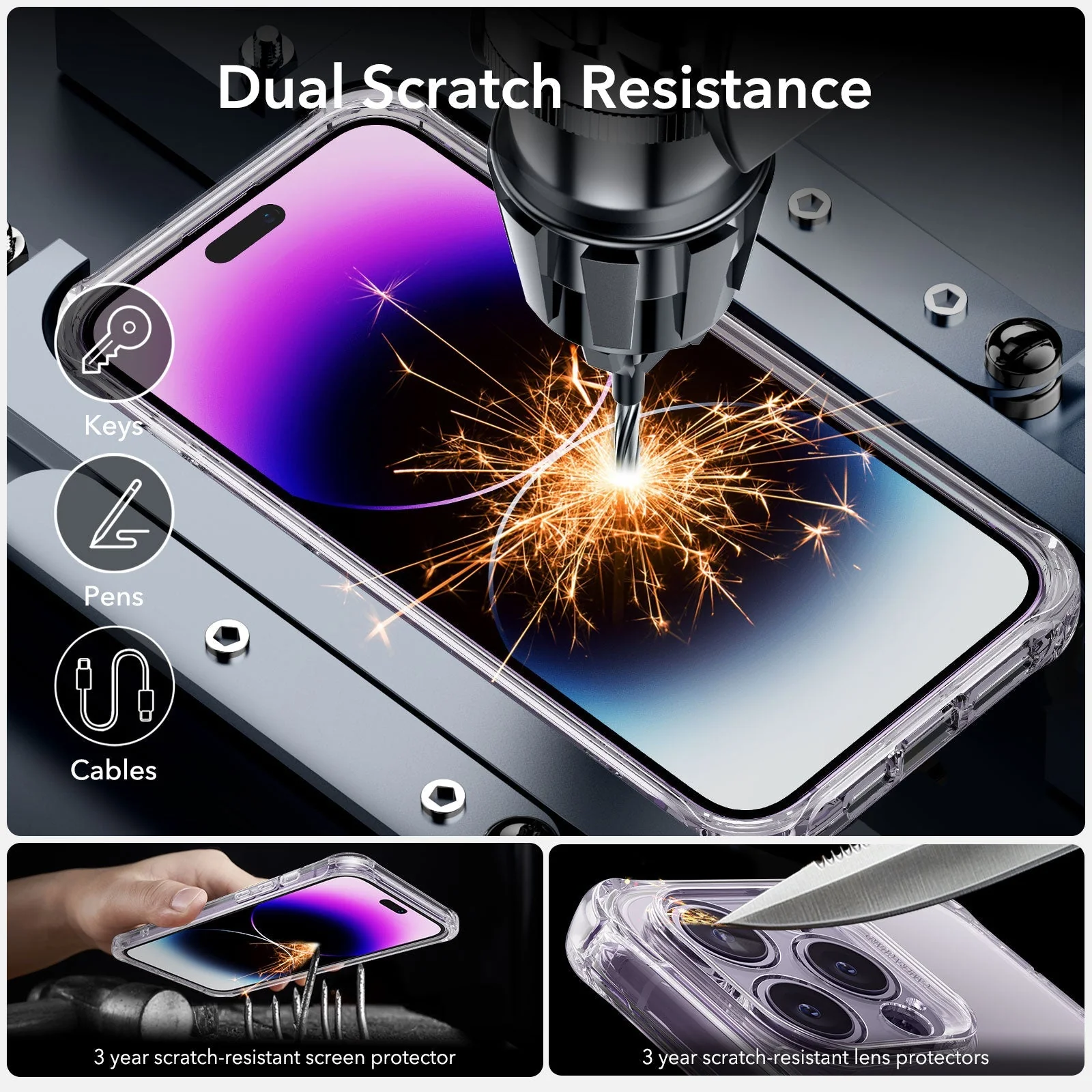 iPhone 14 Pro Max Armor Tough Case (HaloLock) - Clear - Image 7