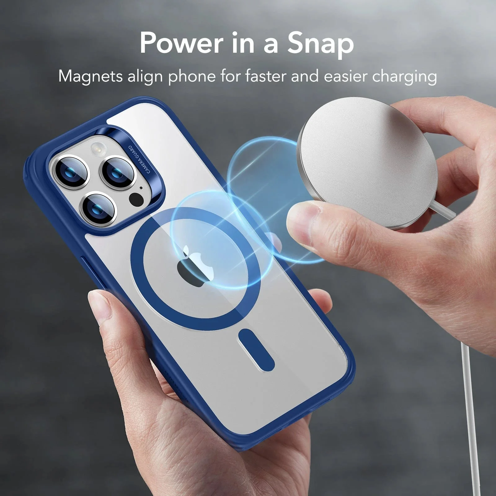 iPhone 14 Pro Max Classic Hybrid Case (HaloLock) - Clear Blue - Image 3