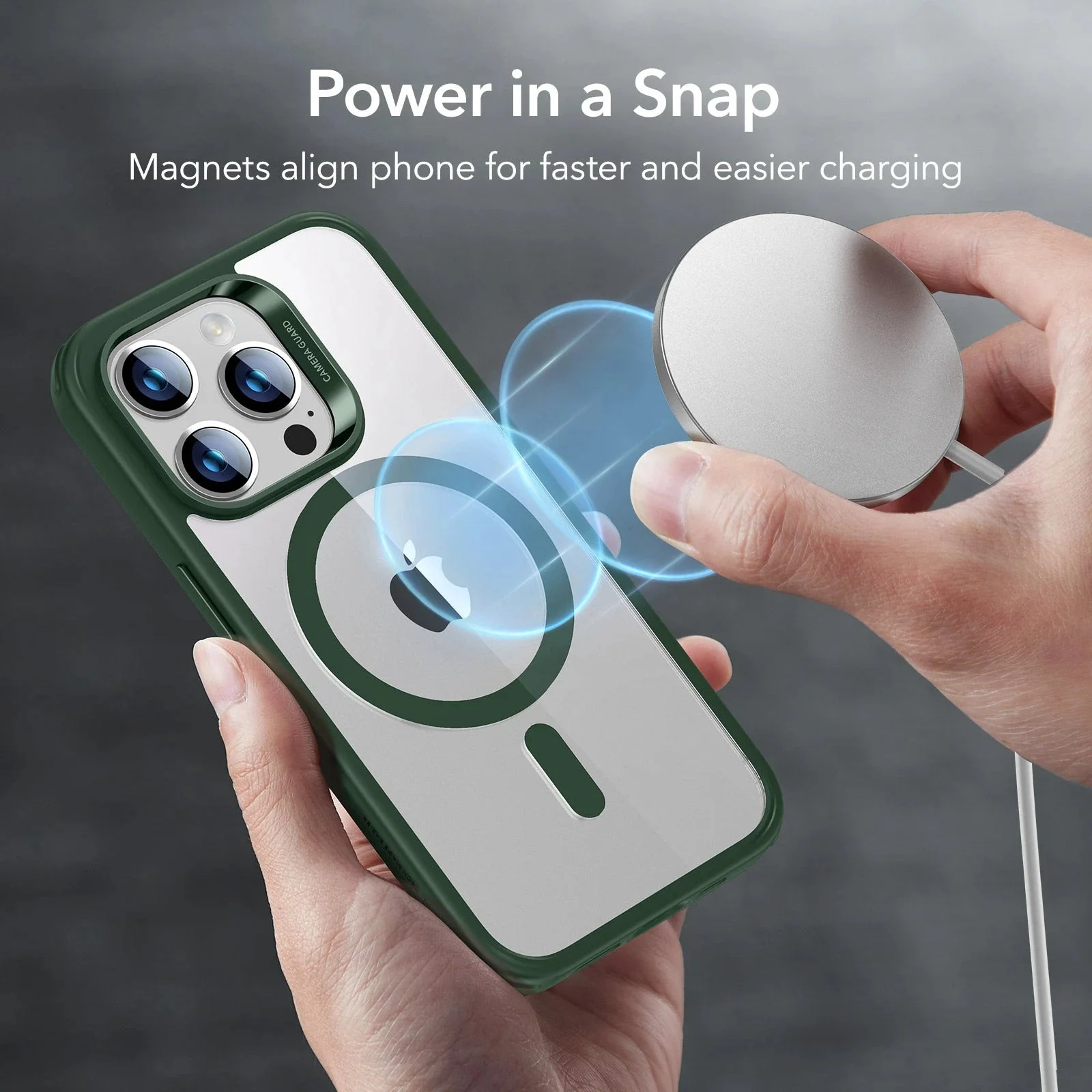 iPhone 14 Pro Max Classic Hybrid Case (HaloLock) - Clear Green - Image 3