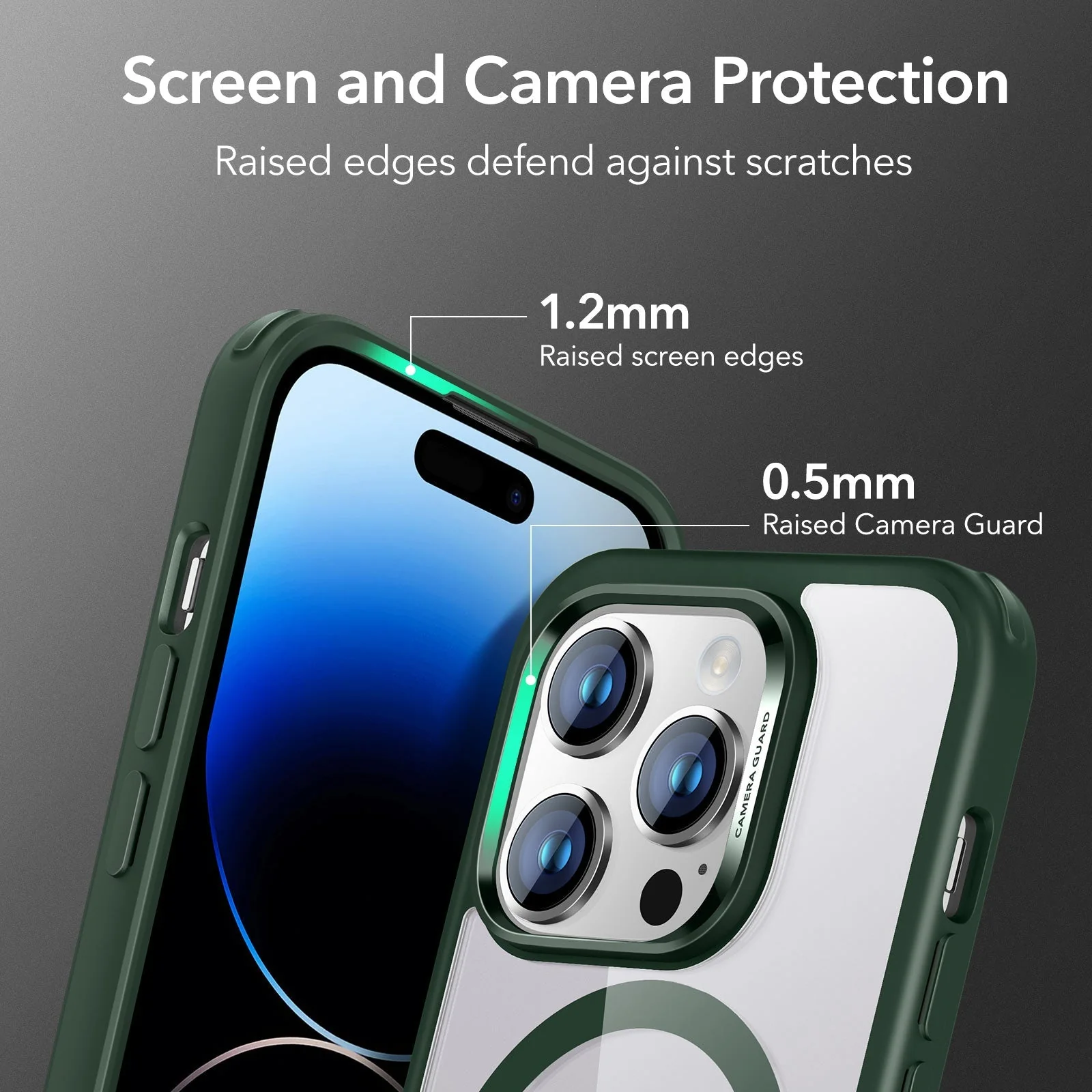 iPhone 14 Pro Max Classic Hybrid Case (HaloLock) - Clear Green - Image 5