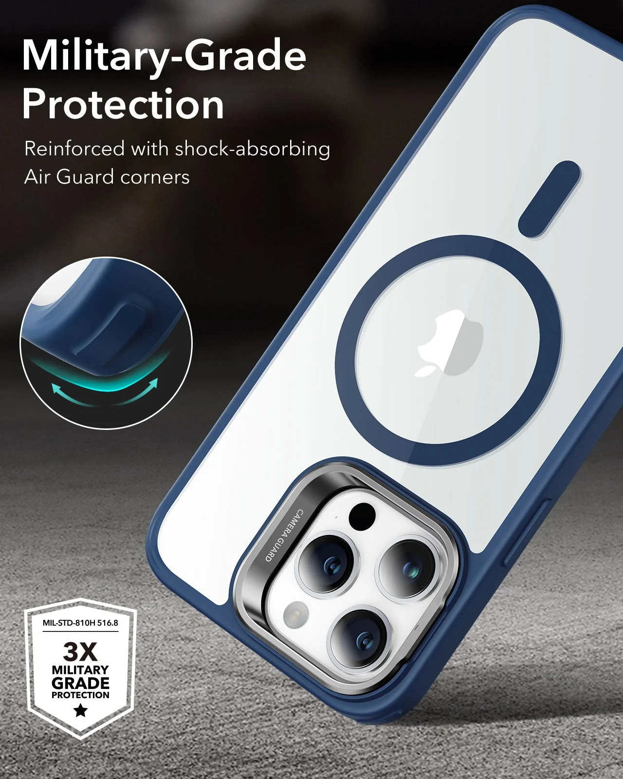 iPhone 14 Pro Max Classic Hybrid Case with Stash Stand (HaloLock) - Clear Purple - Image 6