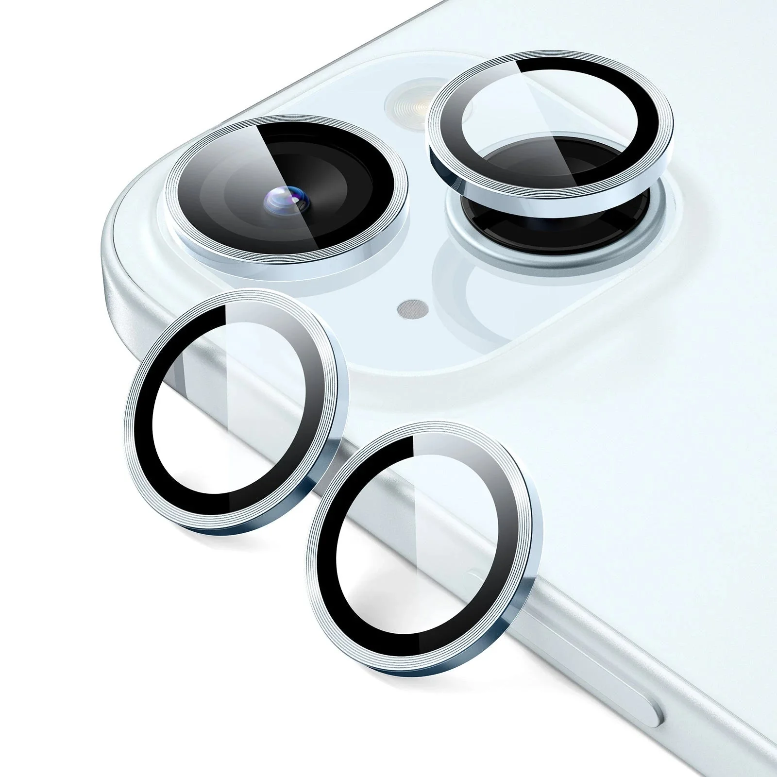 iPhone 15/15 Plus Tempered-Glass Lens Protectors - Dark Blue