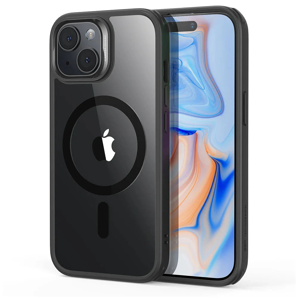 iPhone 15 Classic Hybrid Case (HaloLock) - Clear Black