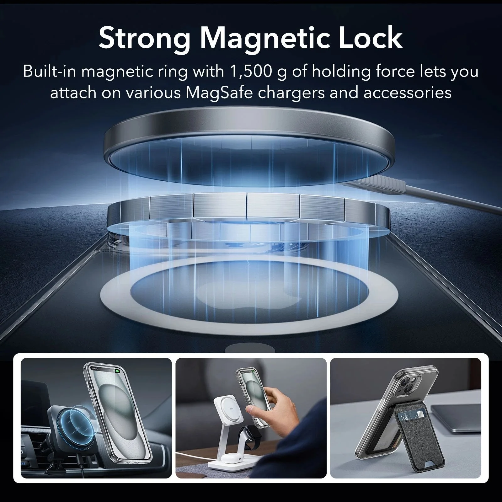 iPhone 15 Classic Pro Case (HaloLock) Set - Clear - Image 3