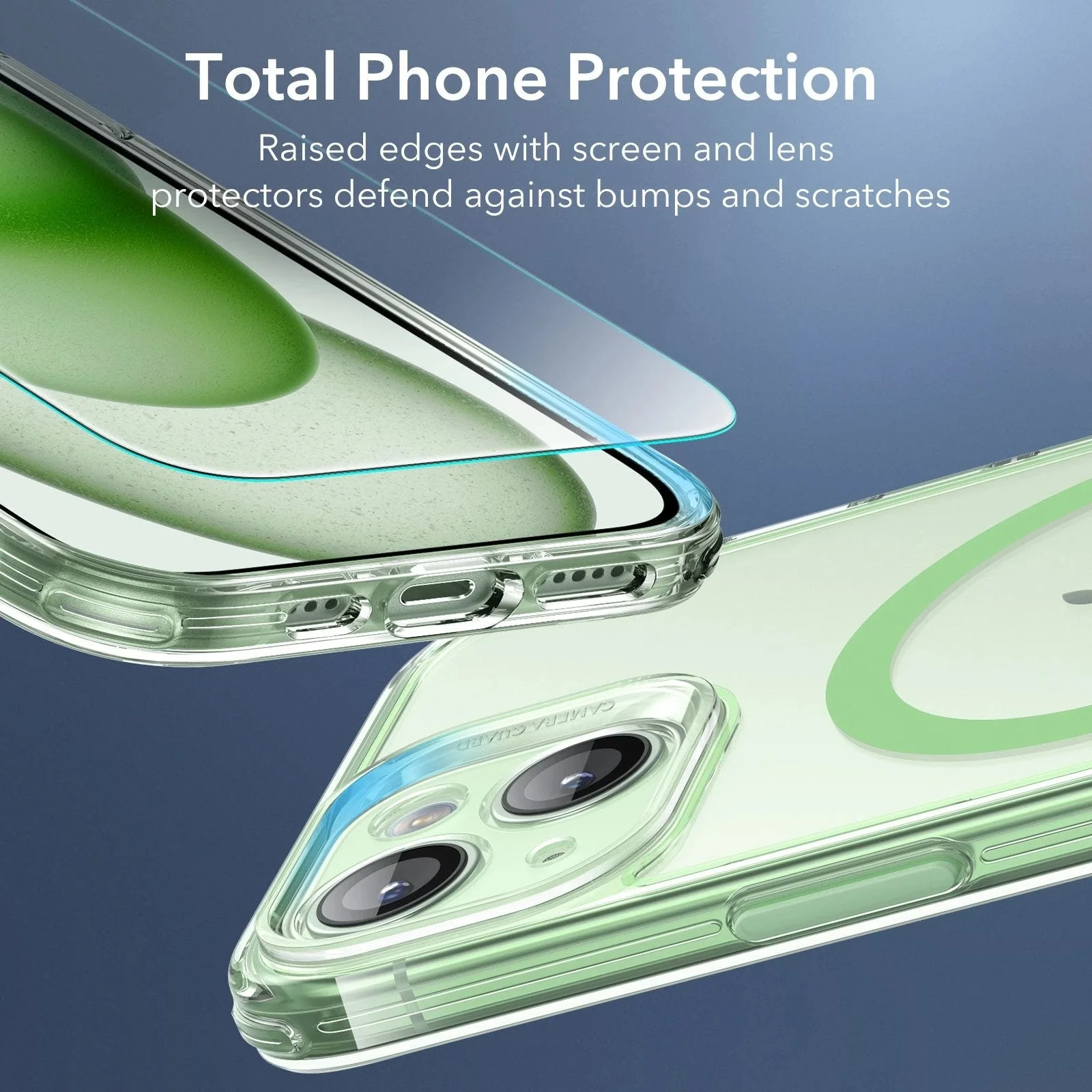 iPhone 15 Classic Pro Case (HaloLock) Set - Clear Green - Image 5
