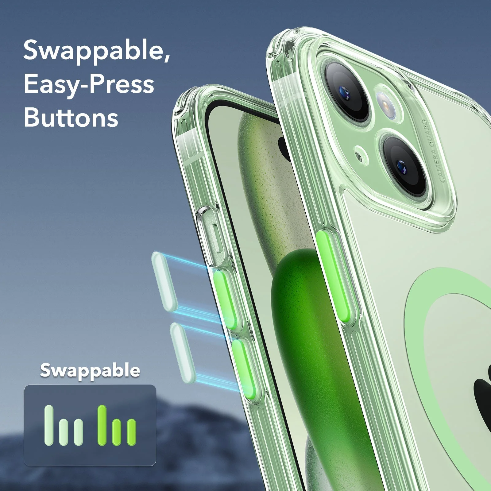 iPhone 15 Classic Pro Case (HaloLock) Set - Clear Green - Image 7