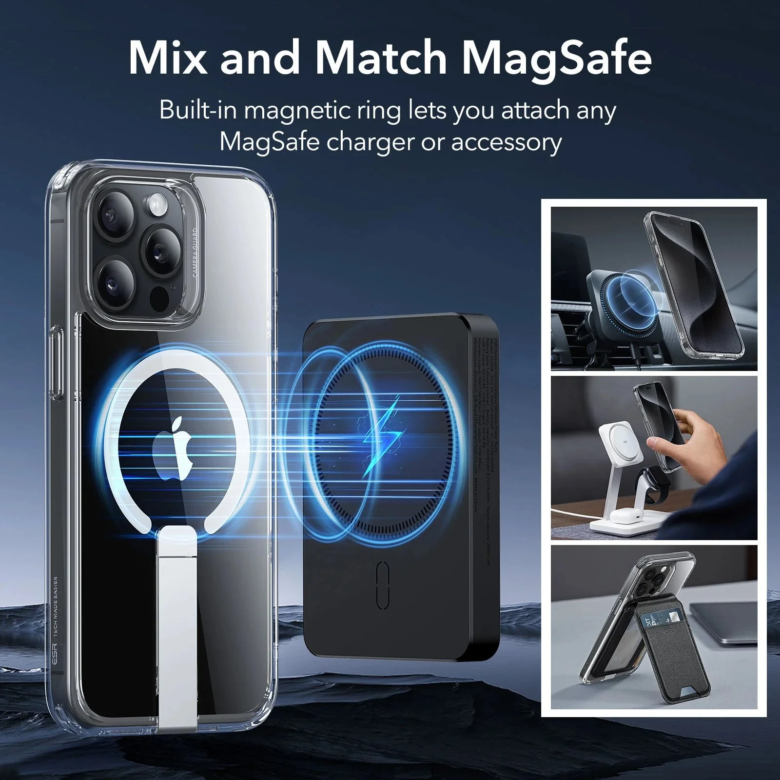 iPhone 15 Pro Boost Flickstand Case (HaloLock) - Clear - Image 5
