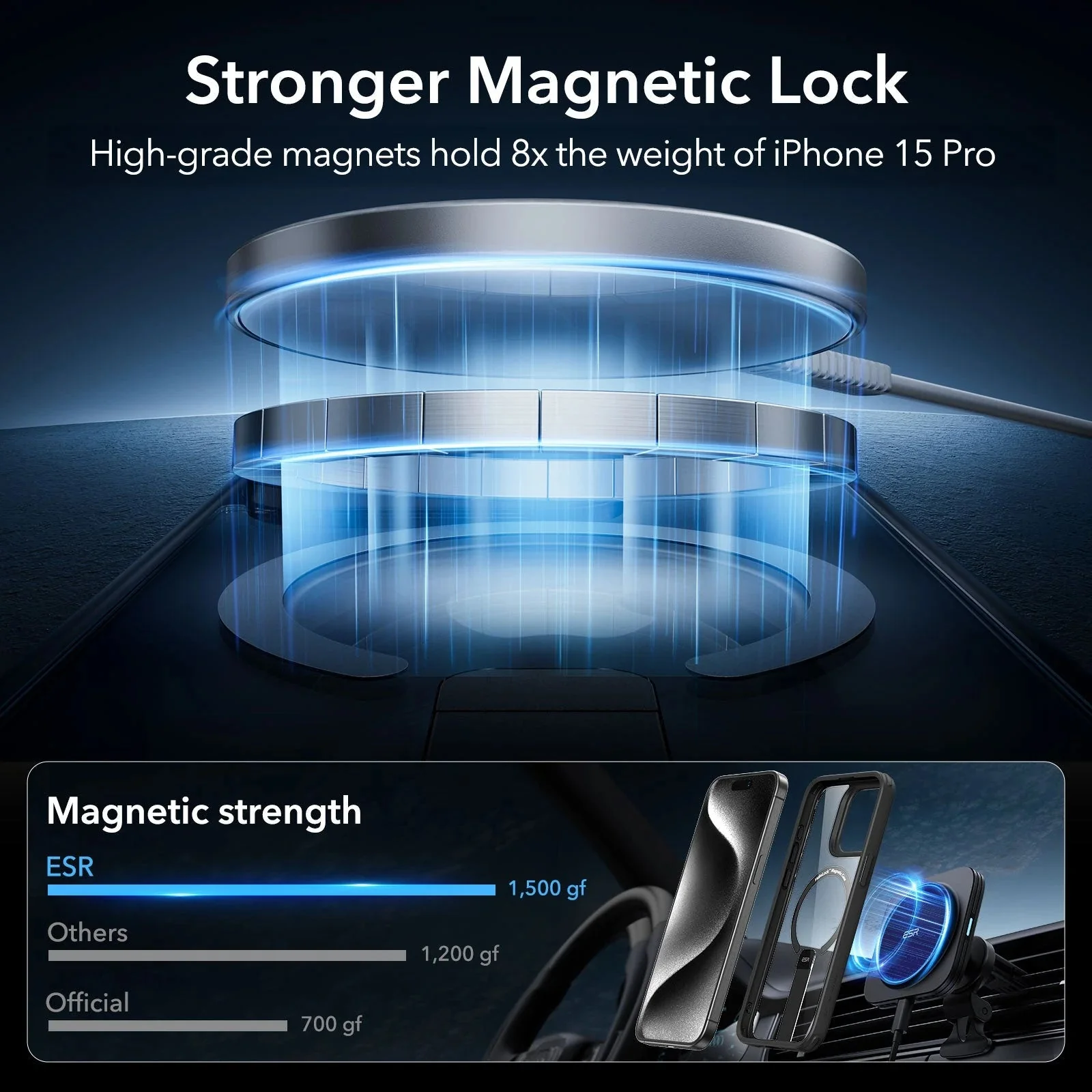iPhone 15 Pro Boost Flickstand Case (HaloLock) - Clear Black - Image 4