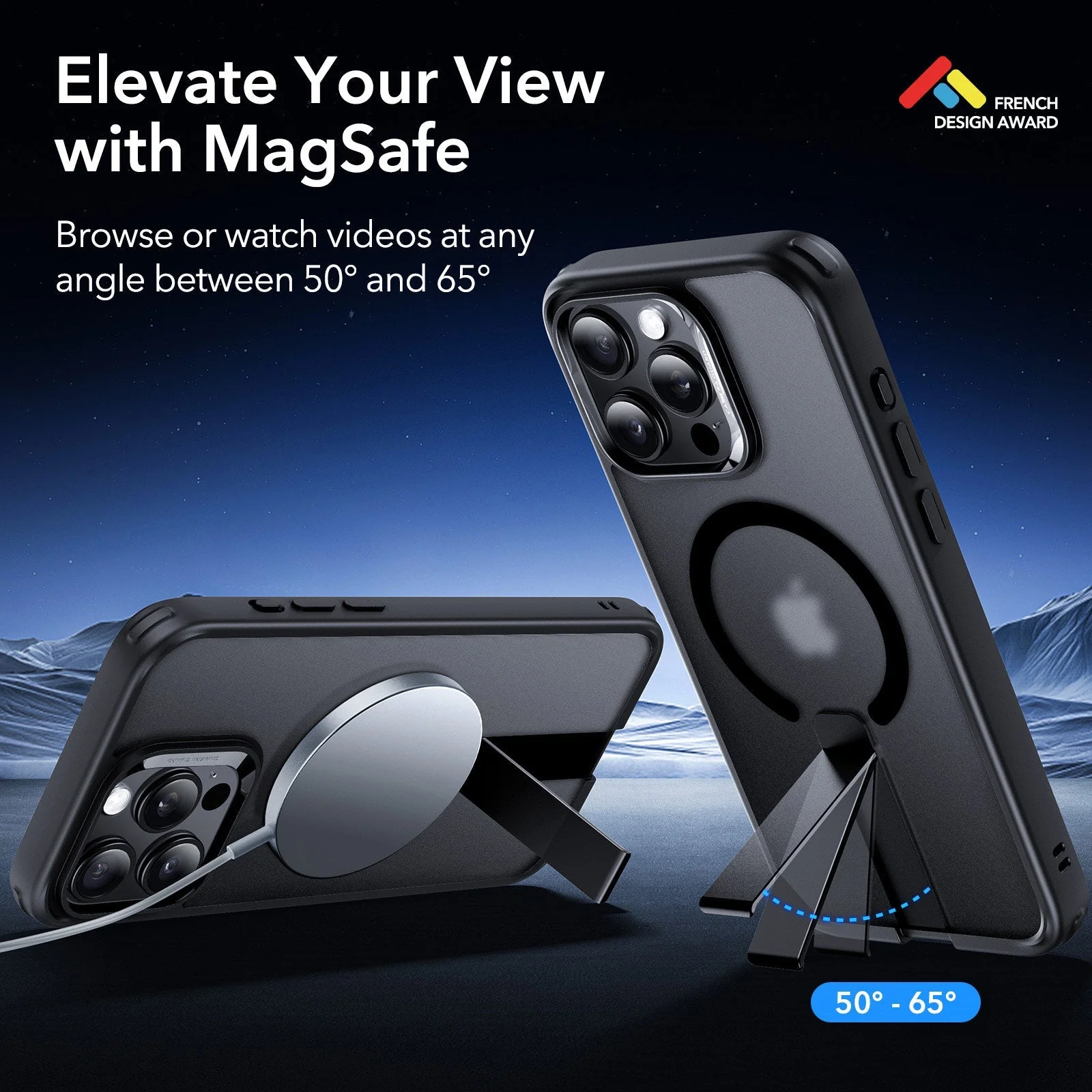 iPhone 15 Pro Boost Flickstand Case (HaloLock) - Frosted Black - Image 2