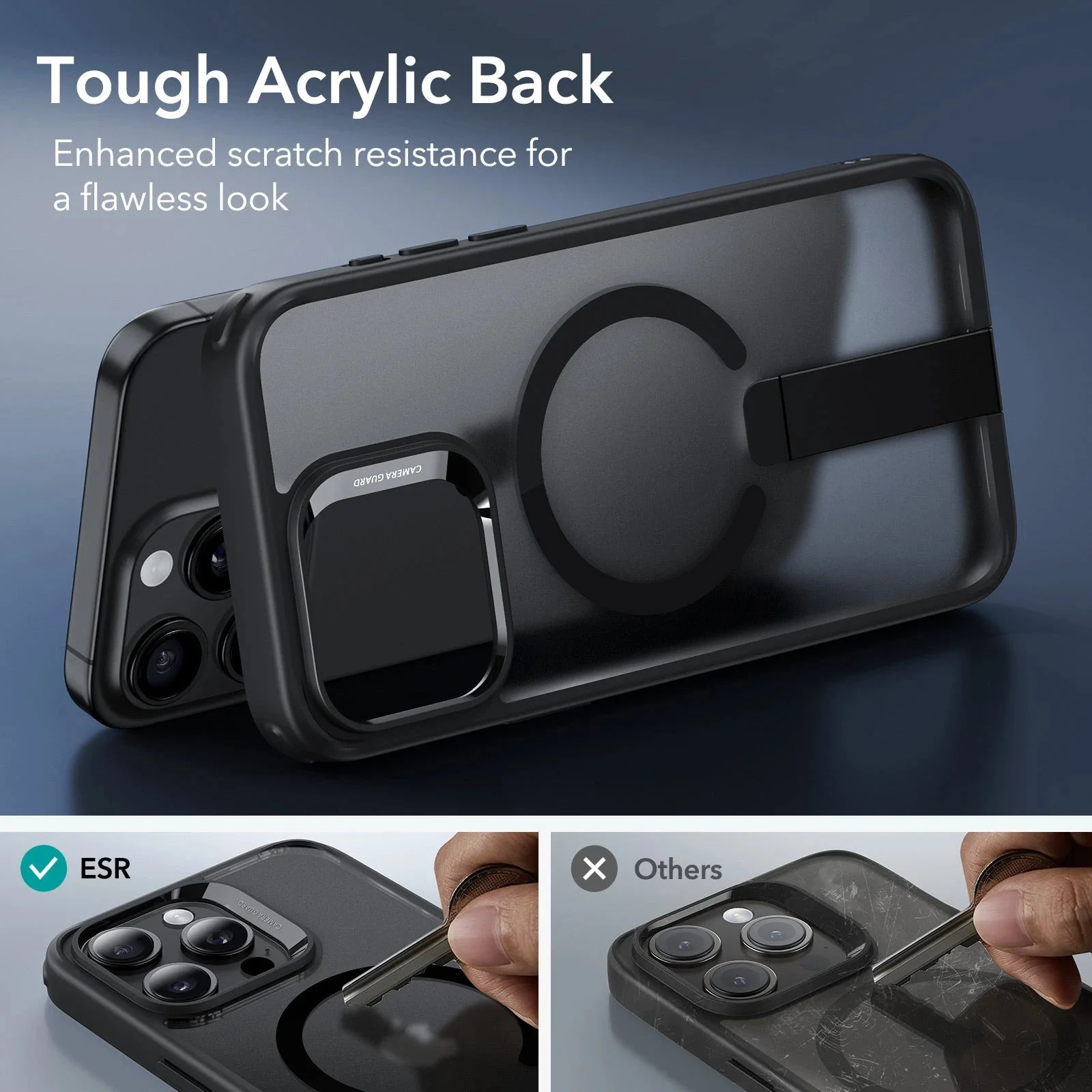 iPhone 15 Pro Boost Flickstand Case (HaloLock) - Frosted Black - Image 7