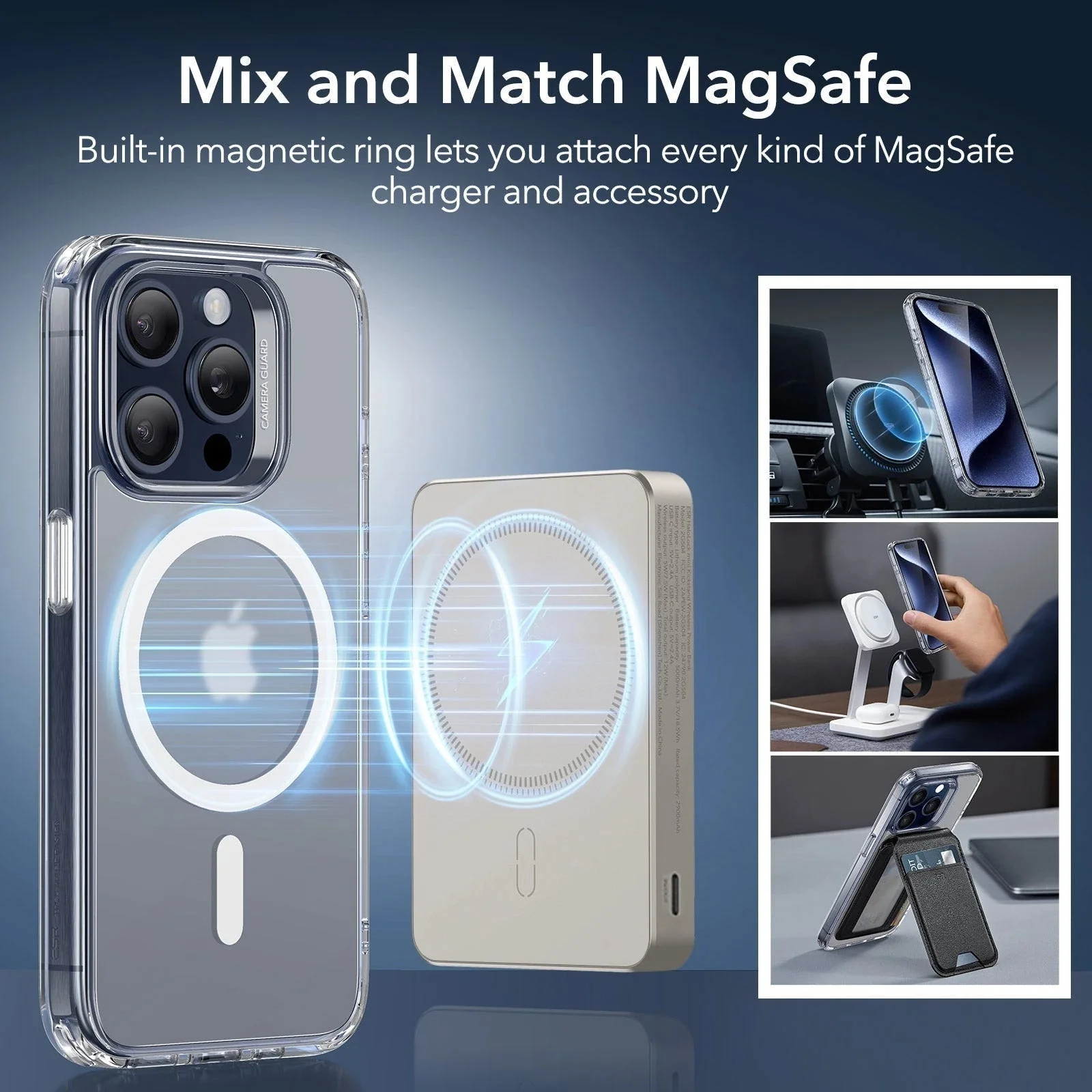 iPhone 15 Pro Classic Hybrid Case (HaloLock) - Clear Grey - Image 7