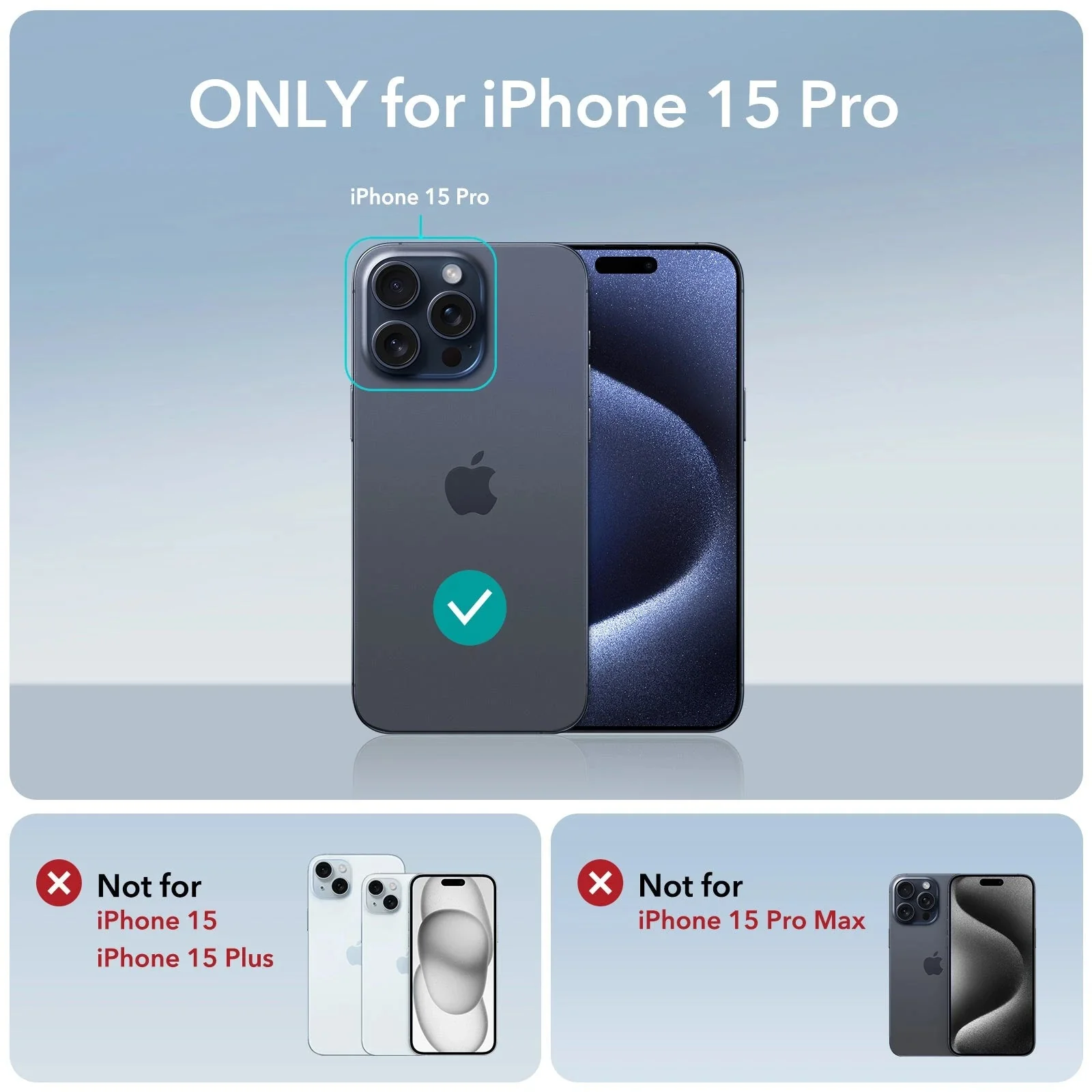 iPhone 15 Pro Cloud Soft Case (HaloLock) - Light Blue - Image 2