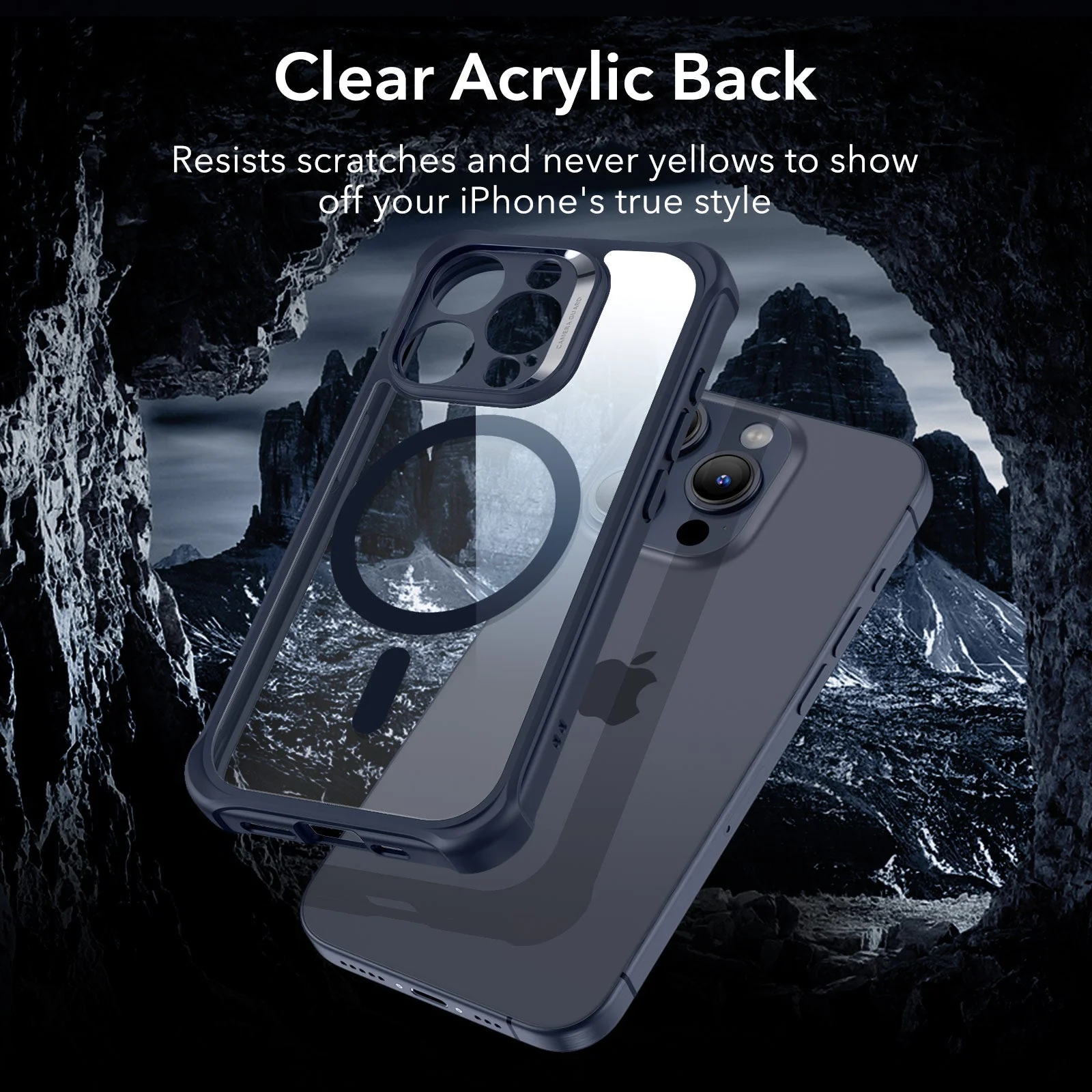 iPhone 15 Pro Max Armor Tough Case (HaloLock) - Clear Dark Blue - Image 7