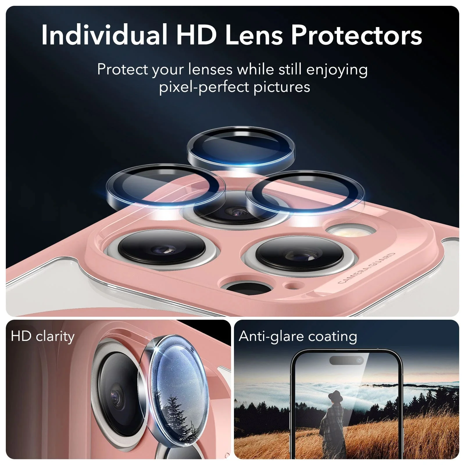 iPhone 15 Pro Max Armor Tough Case (HaloLock) - Clear Pink - Image 5