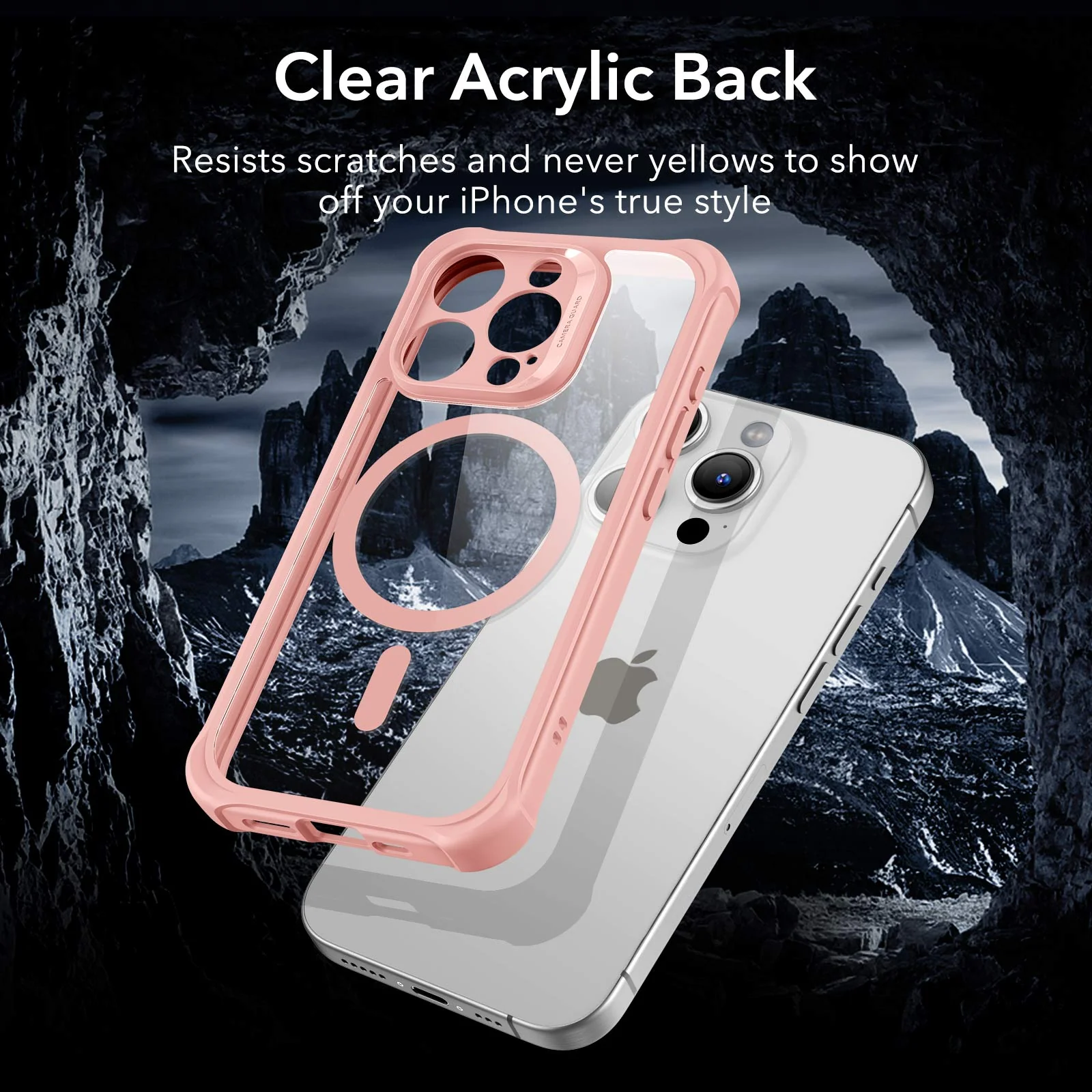 iPhone 15 Pro Max Armor Tough Case (HaloLock) - Clear Pink - Image 7