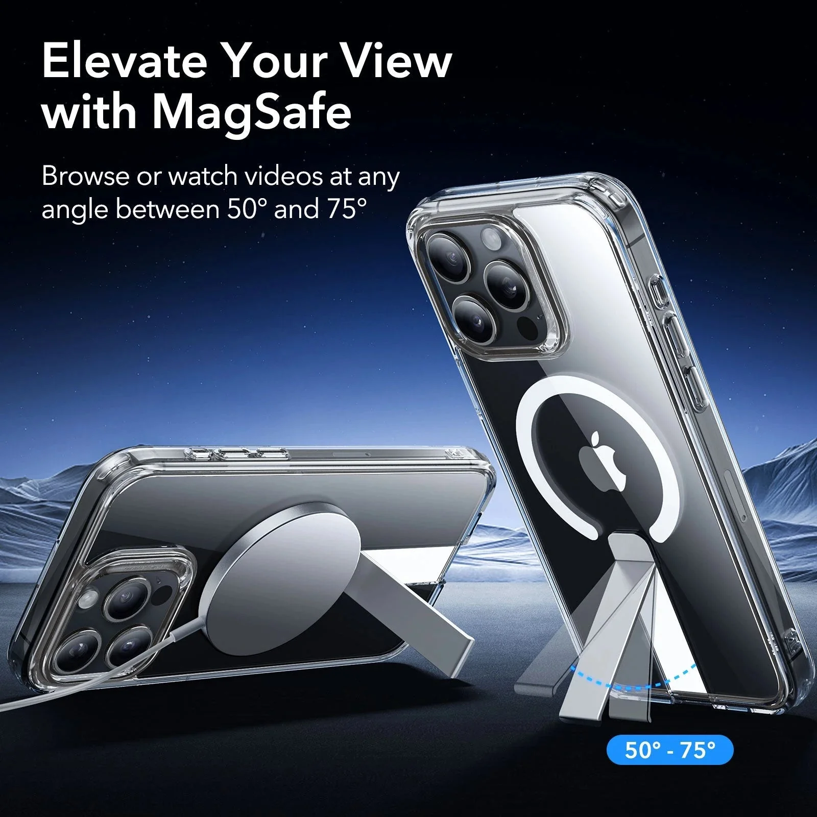 iPhone 15 Pro Max Boost Flickstand Case (HaloLock) - Clear - Image 2