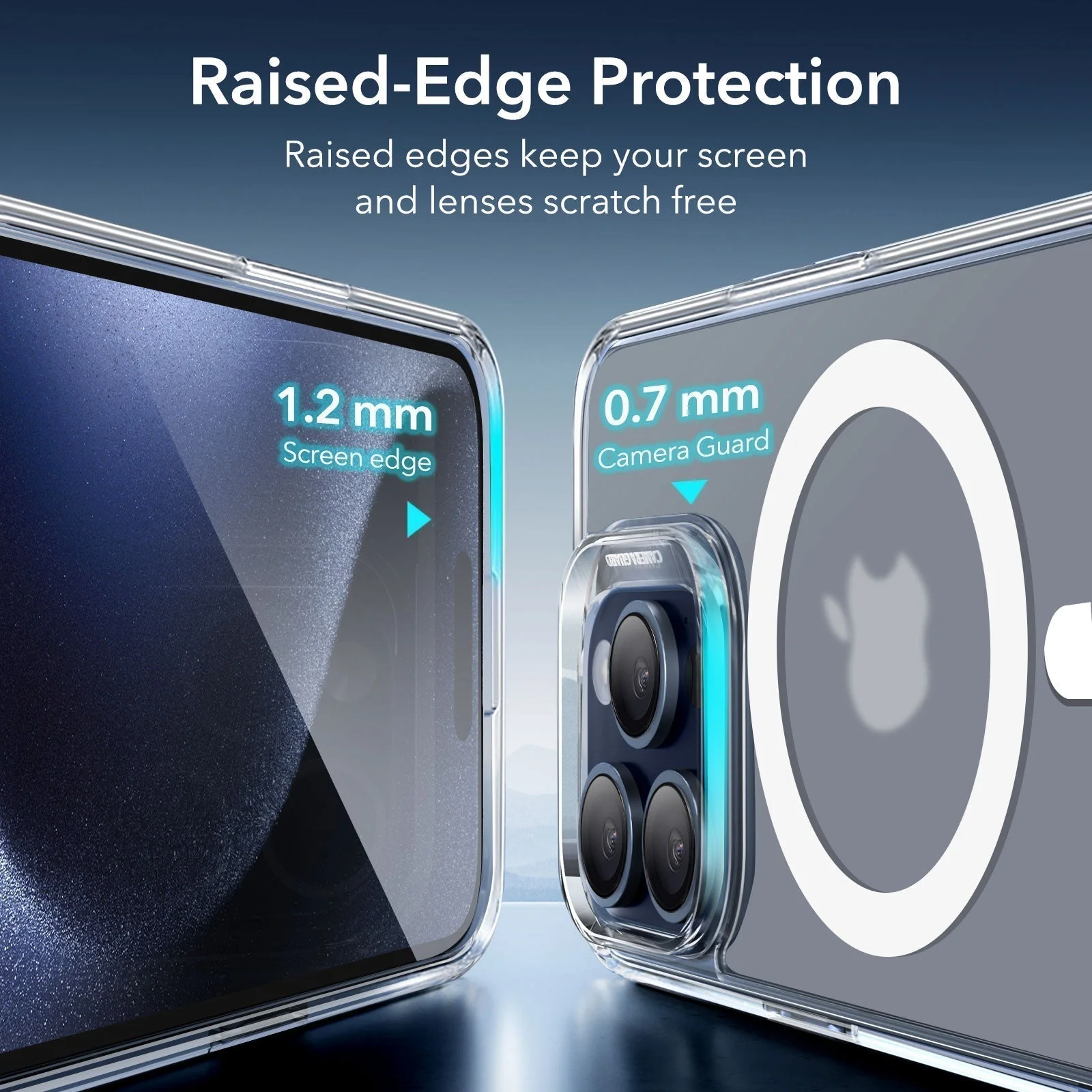 iPhone 15 Pro Max Classic Hybrid Case (HaloLock) - Clear Dark Blue - Image 8