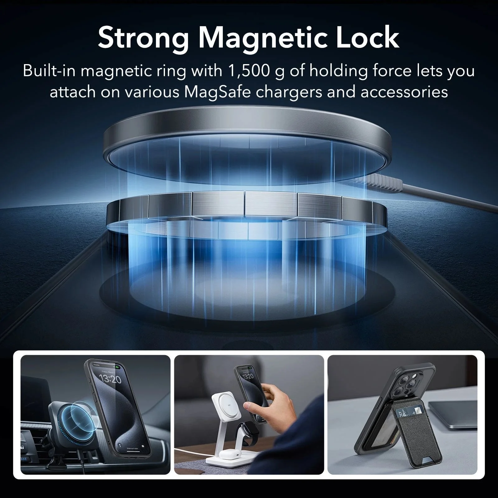 iPhone 15 Pro Max Classic Pro Case (HaloLock) Set - Frosted Black - Image 5