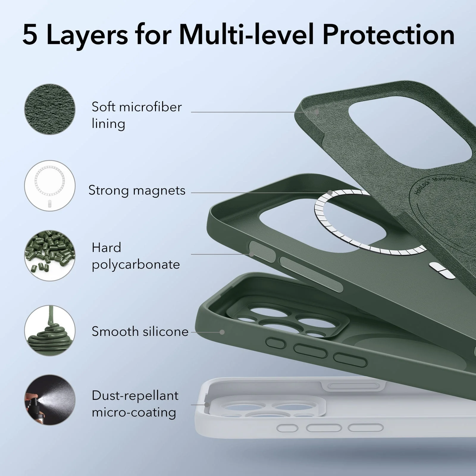 iPhone 15 Pro Max Cloud Soft Case (HaloLock) - Green - Image 3
