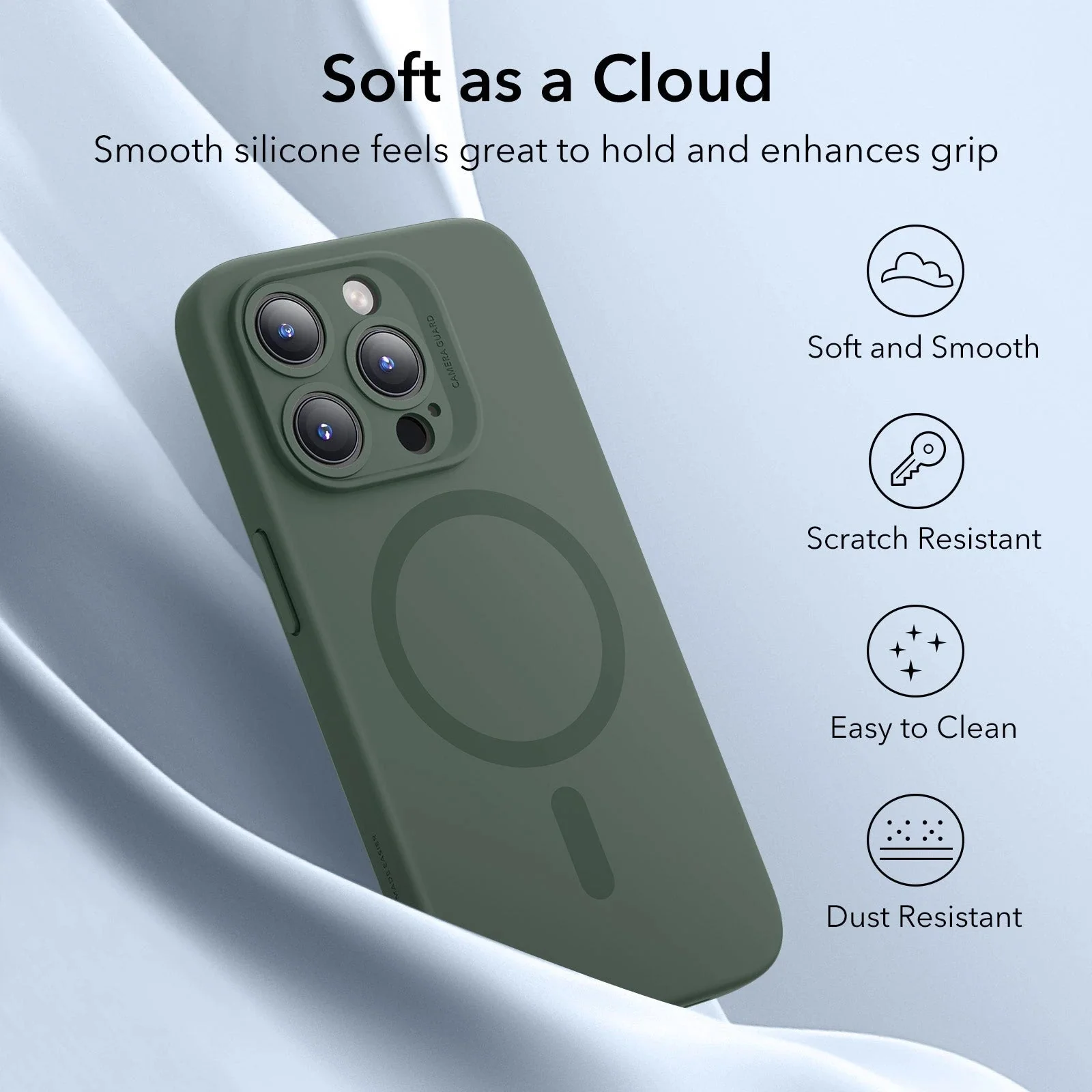 iPhone 15 Pro Max Cloud Soft Case (HaloLock) - Green - Image 6