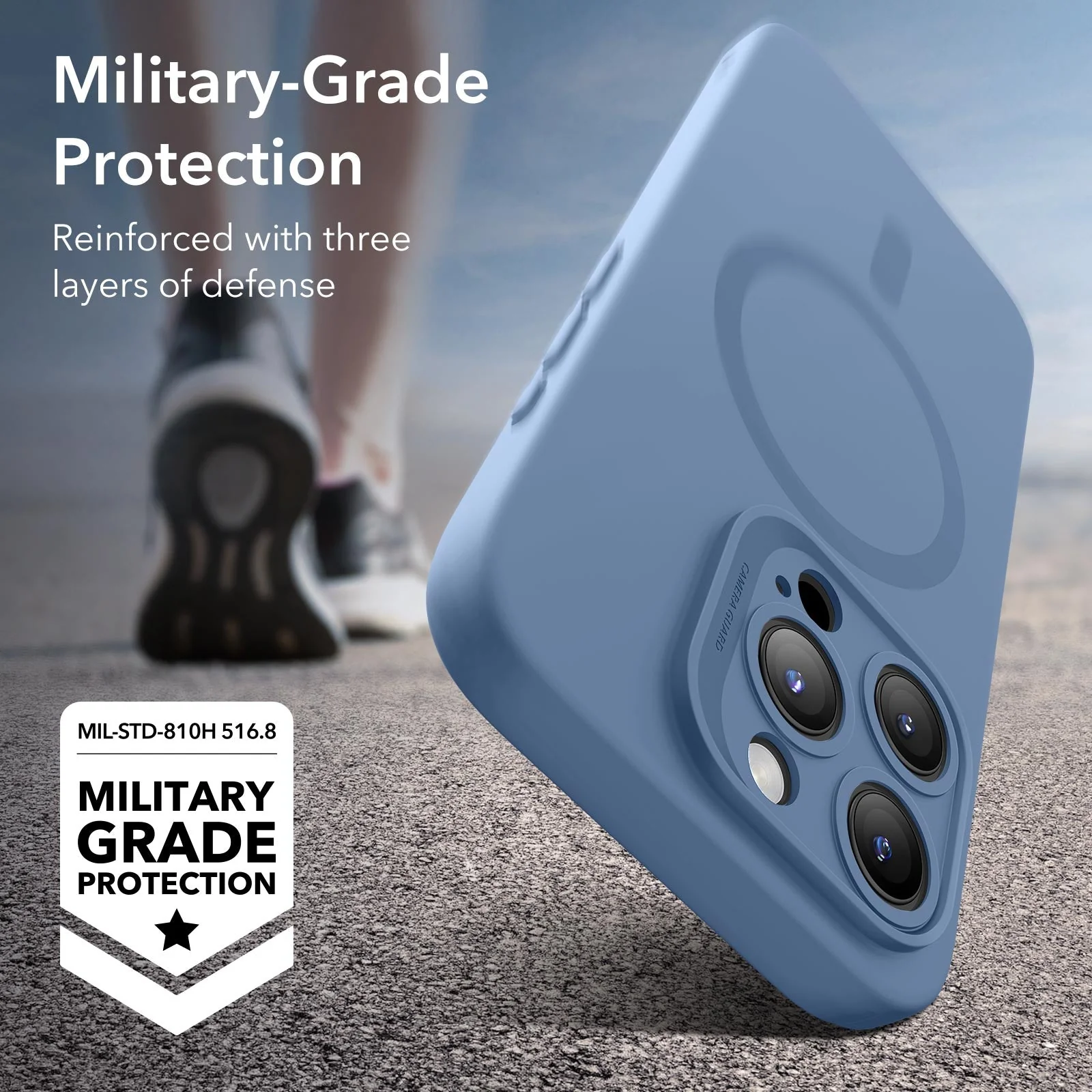 iPhone 15 Pro Max Cloud Soft Case (HaloLock) - Light Blue - Image 4