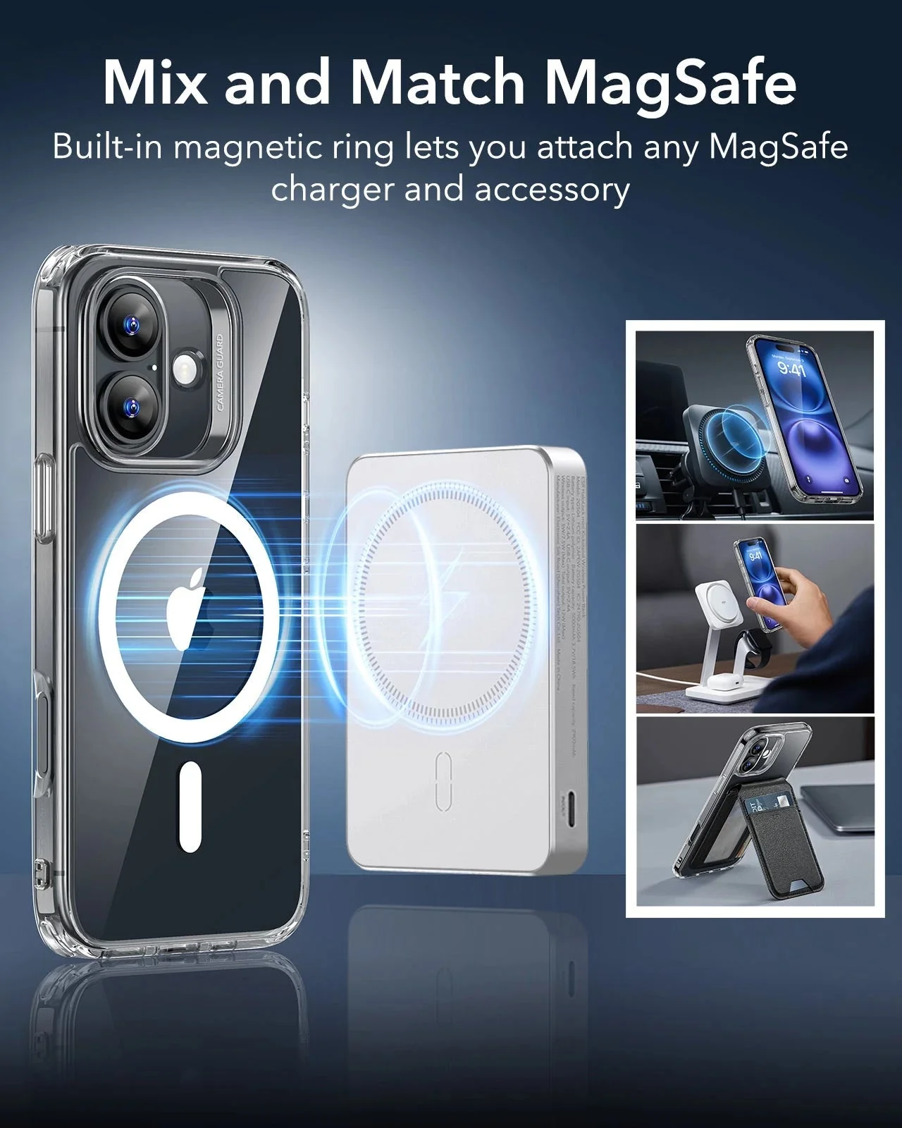 iPhone 16 Classic Hybrid Case (HaloLock) - Clear Blue - Image 5