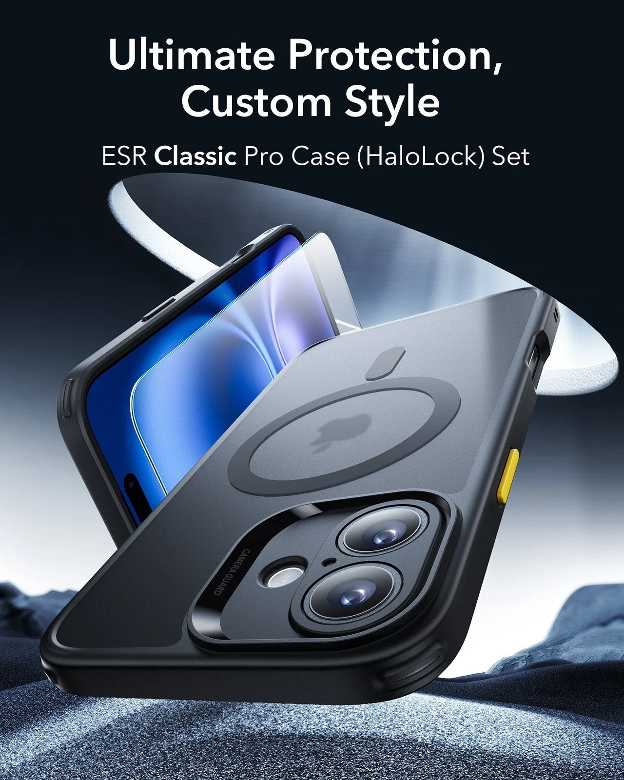 iPhone 16 Classic Pro Case (HaloLock) Set - Frosted Black - Image 2