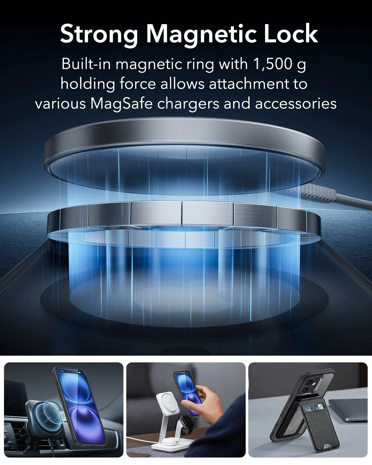 iPhone 16 Classic Pro Case (HaloLock) Set - Frosted Blue - Image 3