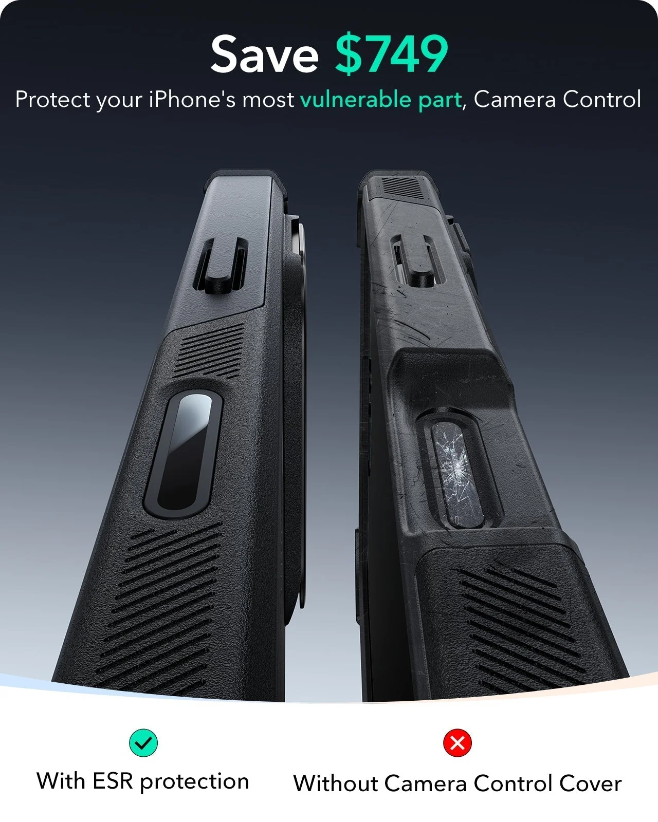 iPhone 16 Cyber Tough Magnetic Case Protection Bundle (Camera Control, Stash Stand) - Black - Image 4