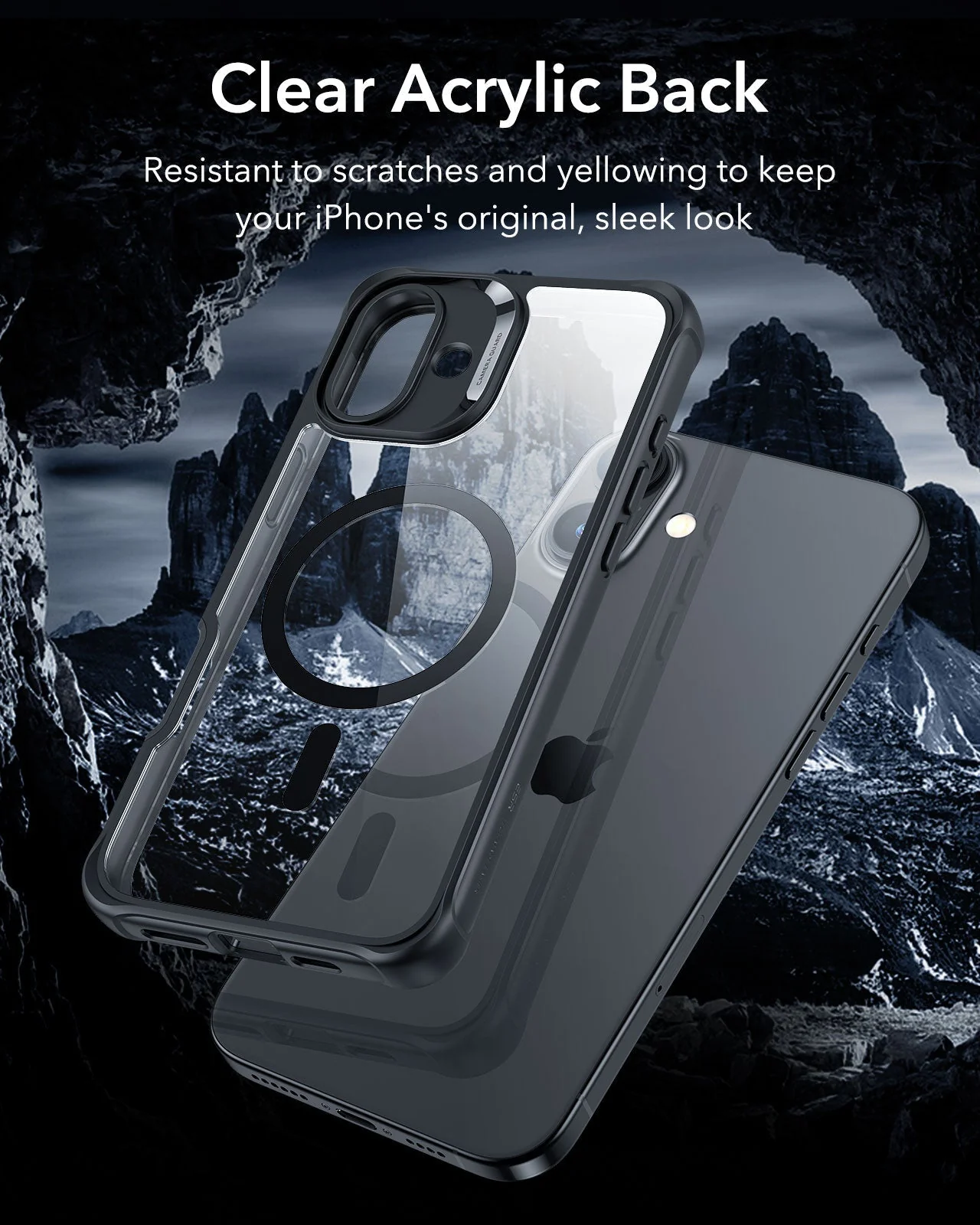 iPhone 16 Plus Armor Tough Case (HaloLock) - Clear Black - Image 8