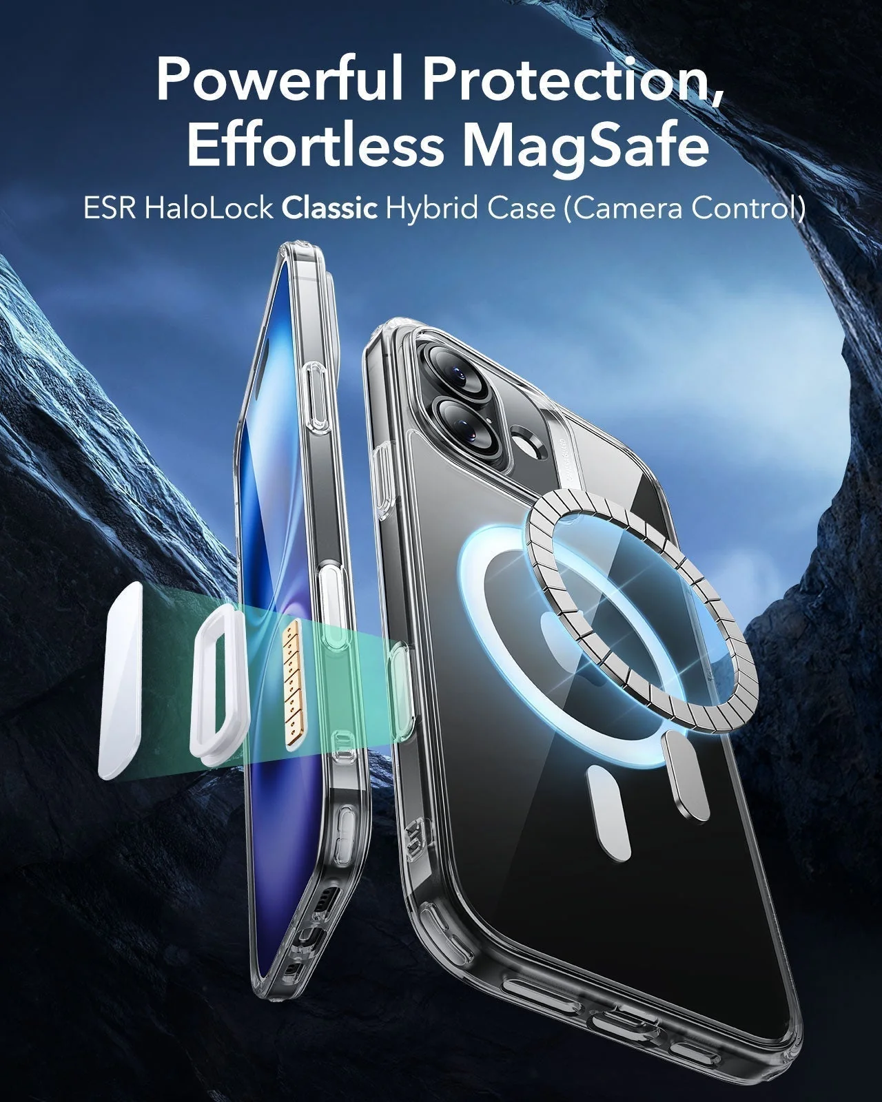 iPhone 16 Plus Classic Hybrid Magnetic Case (Camera Control) & Privacy Screen Protector Bundle - Clear - Image 3