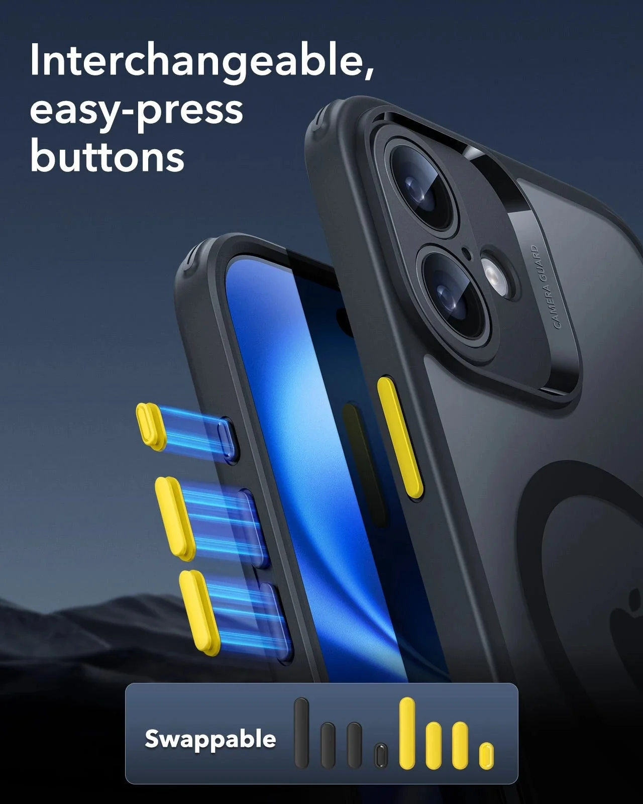 iPhone 16 Plus Classic Pro Case (HaloLock) Set - Frosted Black - Image 6
