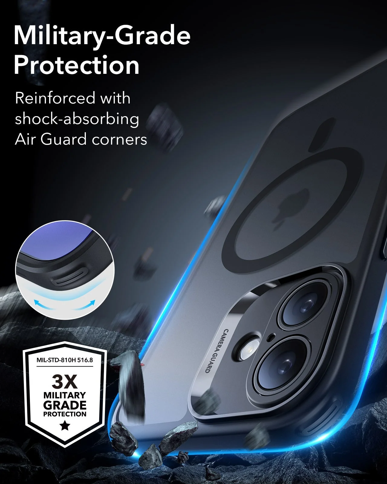 iPhone 16 Plus Classic Pro Case (HaloLock) Set - Frosted Blue - Image 4