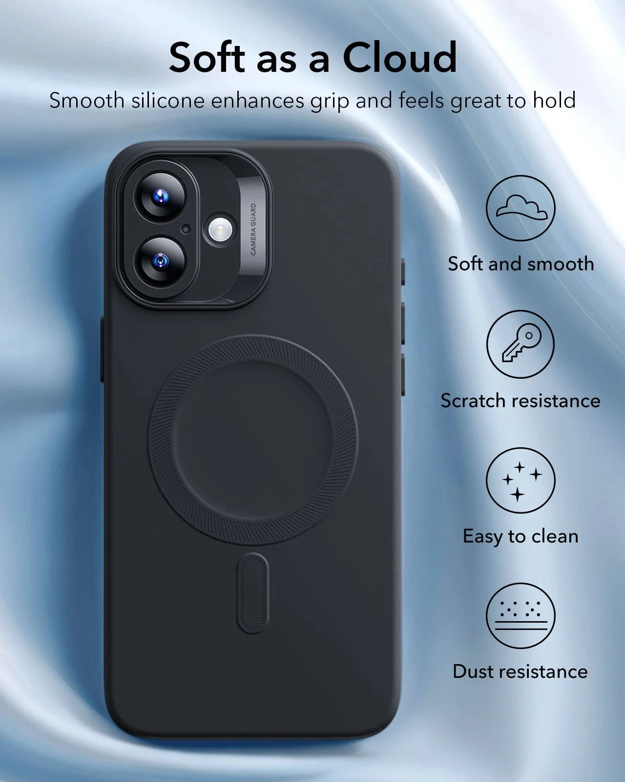 iPhone 16 Plus Cloud Soft Magnetic Case (Camera Control) - Black - Image 5