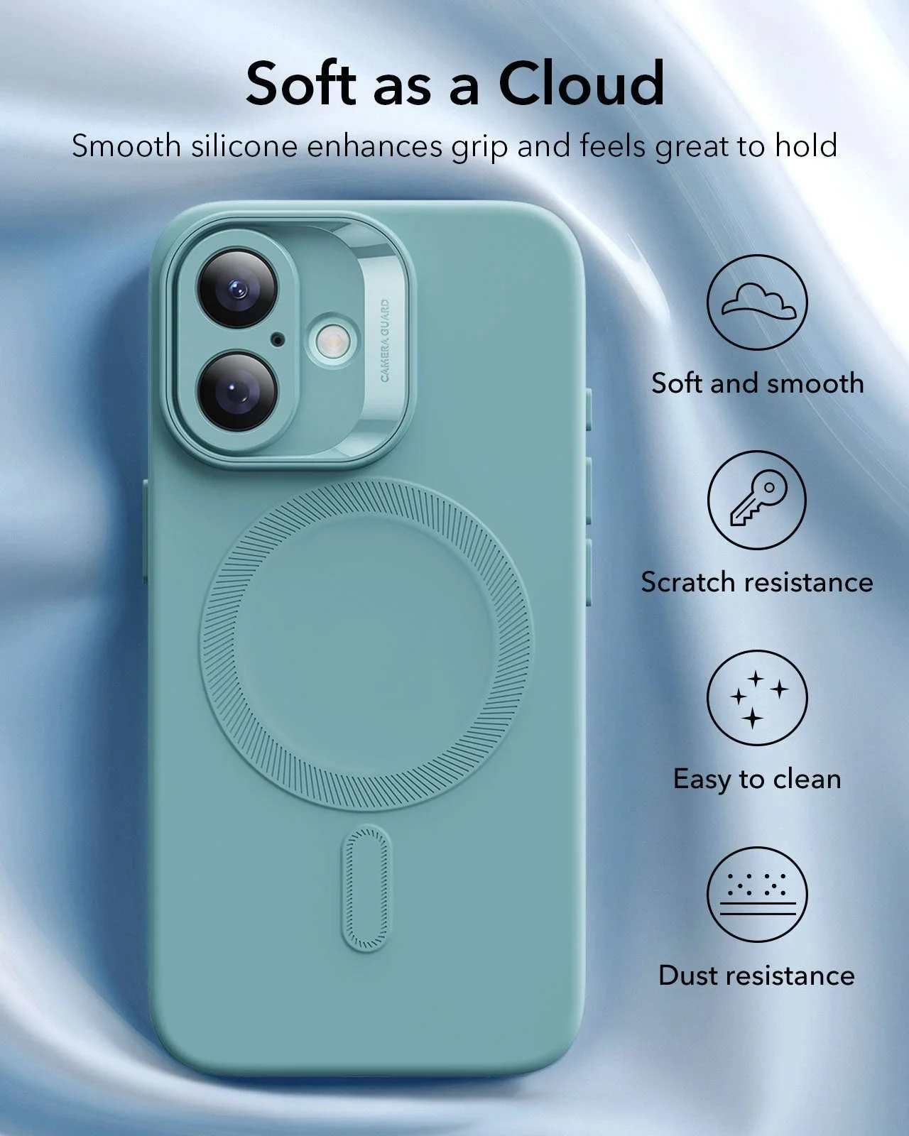 iPhone 16 Plus Cloud Soft Magnetic Case (Camera Control) - Teal - Image 5